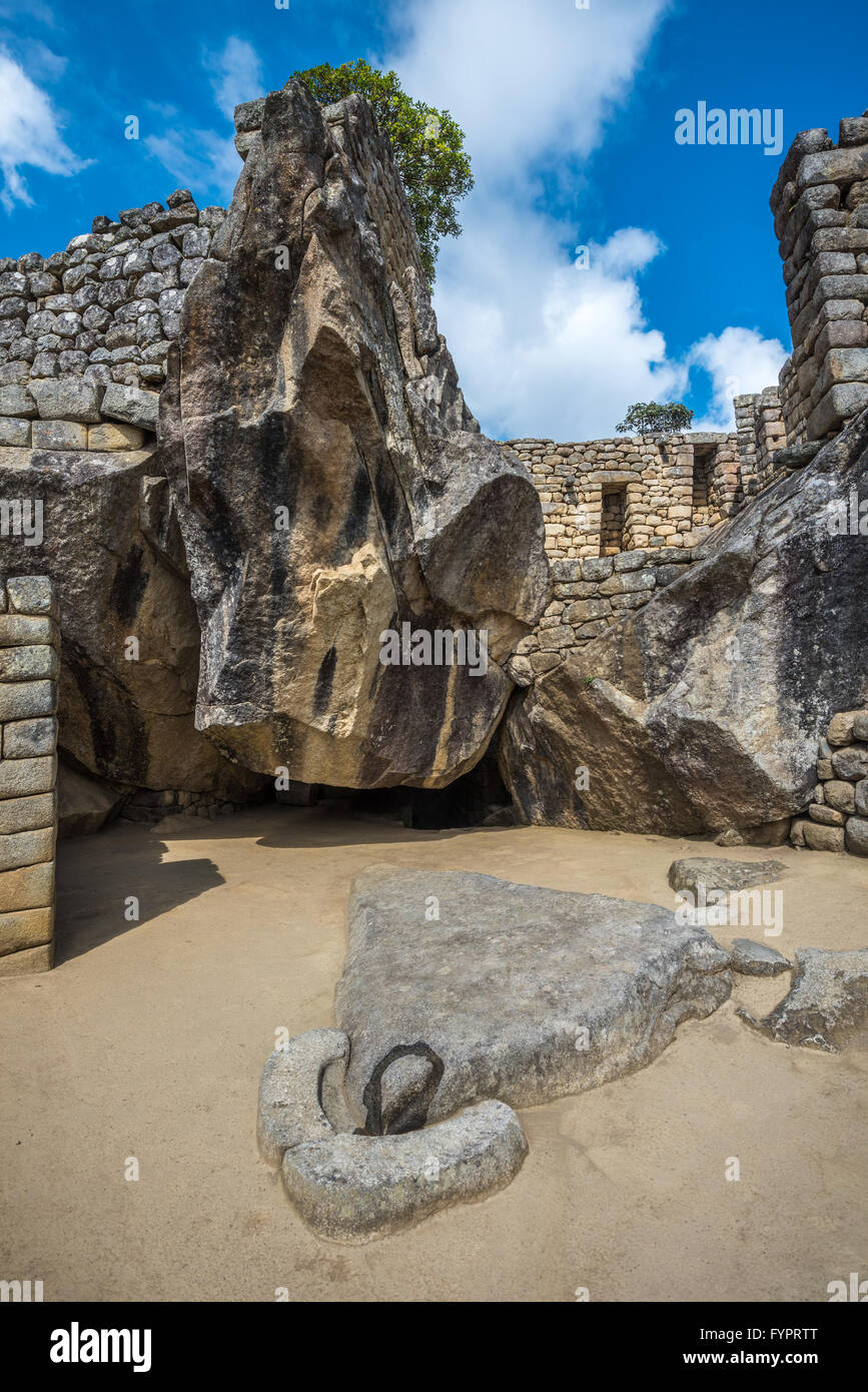 Temple of the Condor, Machu Picchu, Peru Stock Photo