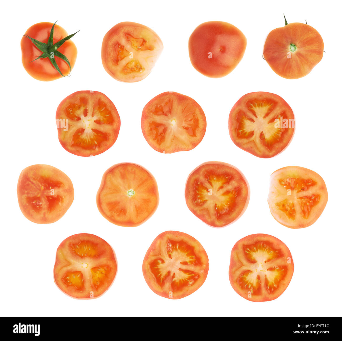 Tomato cross-section slice isolated Stock Photo - Alamy