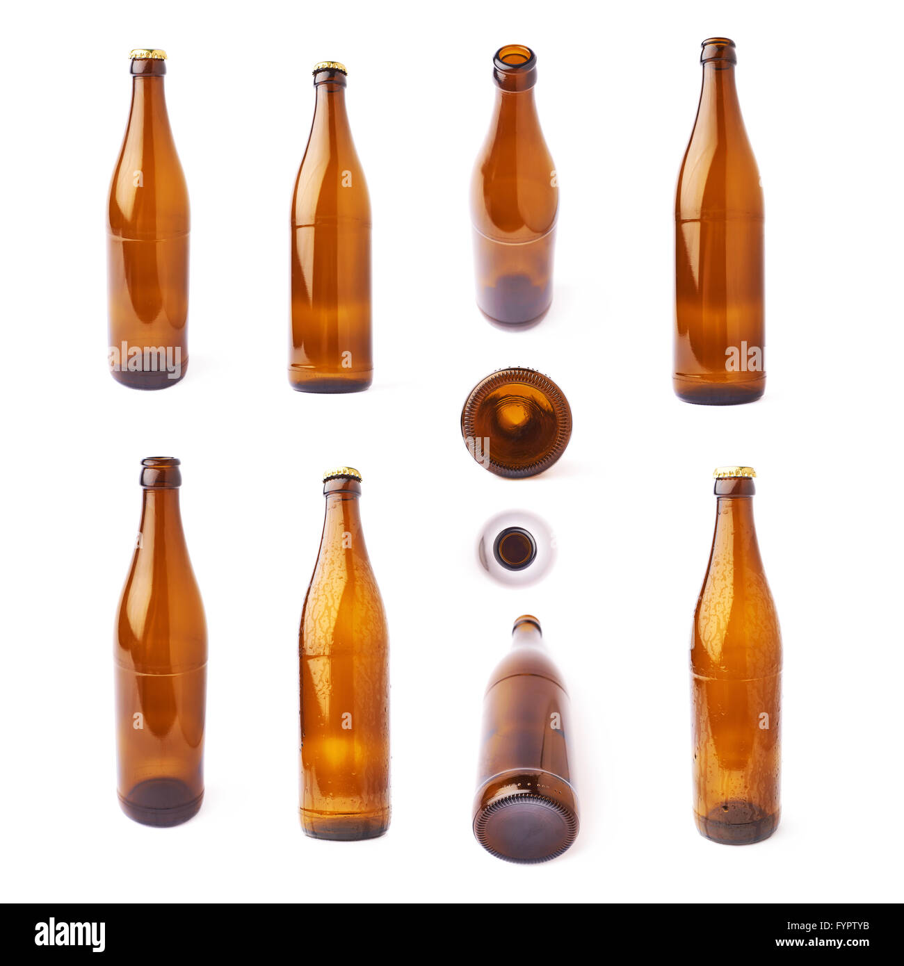 Empty beer glass bottle isolated over white background Stock Photo Alamy