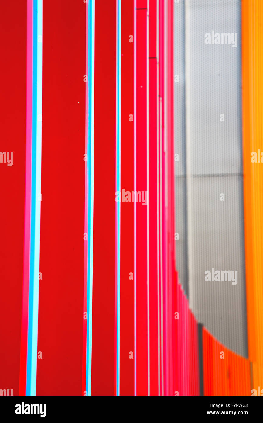 blue red abstract metal in railing background Stock Photo - Alamy