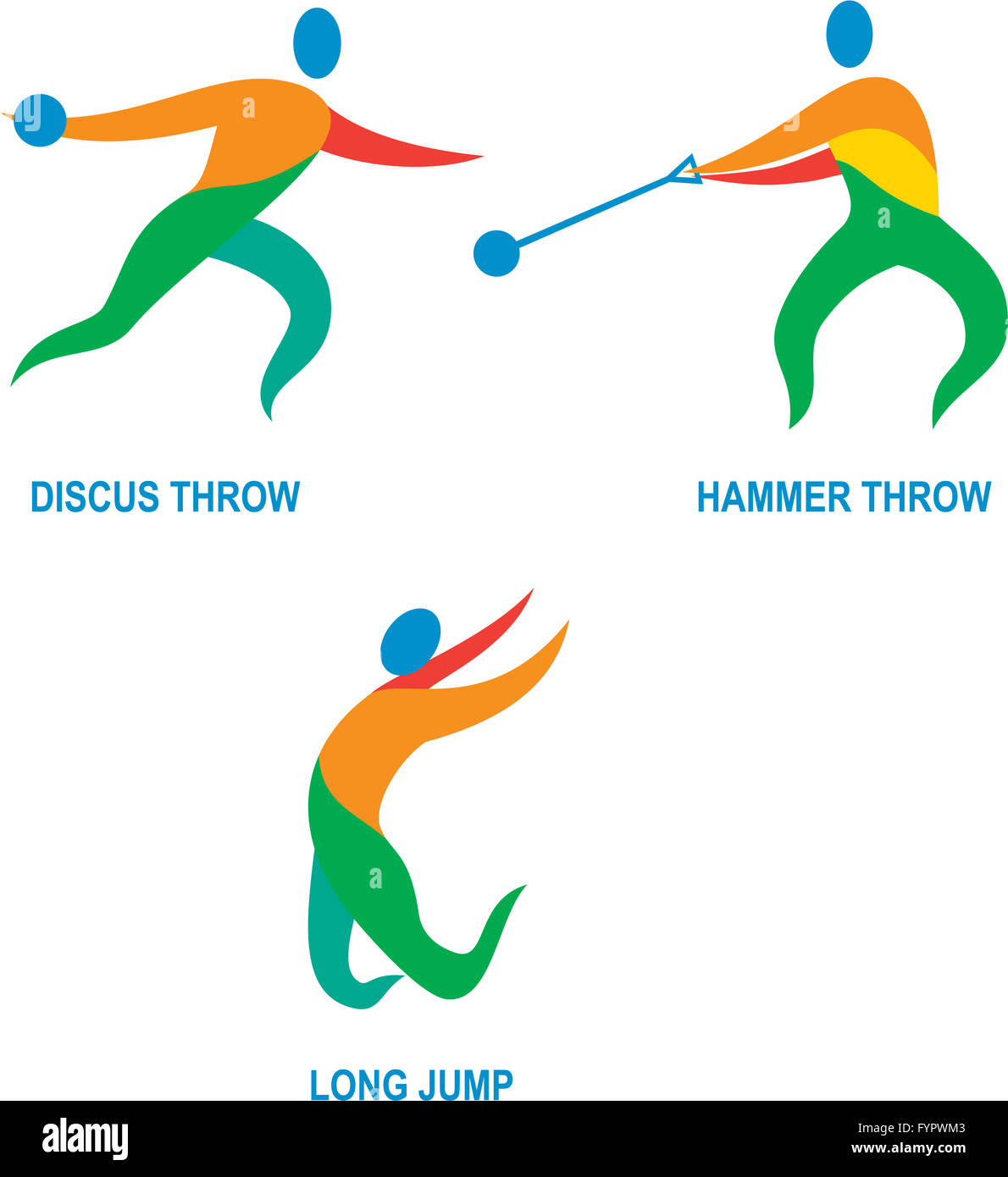 Hammer Throw Discus Throw Long Jump Icon Stock Photo Alamy
