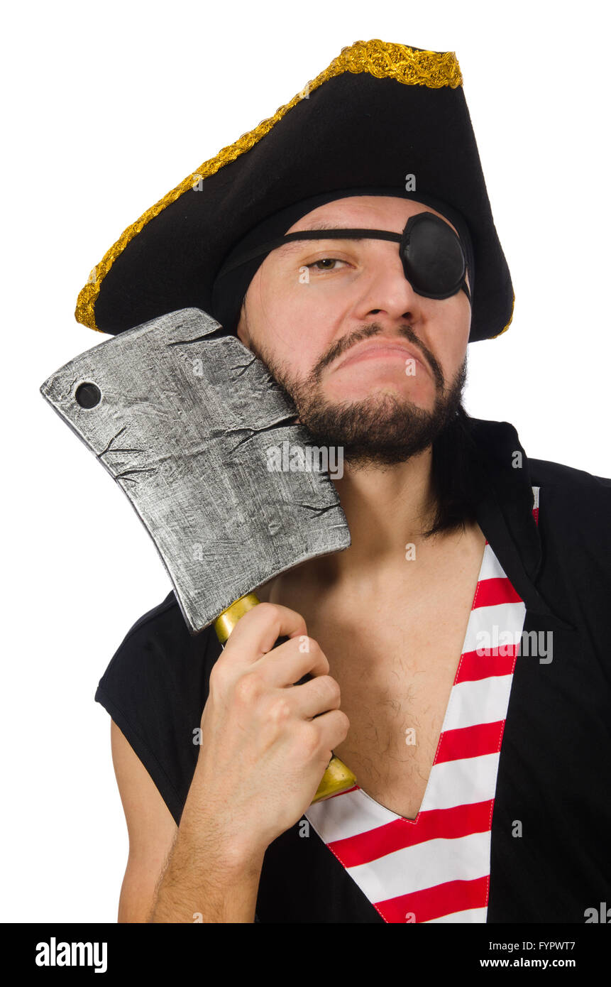 The man pirate isolated on the white background Stock Photo