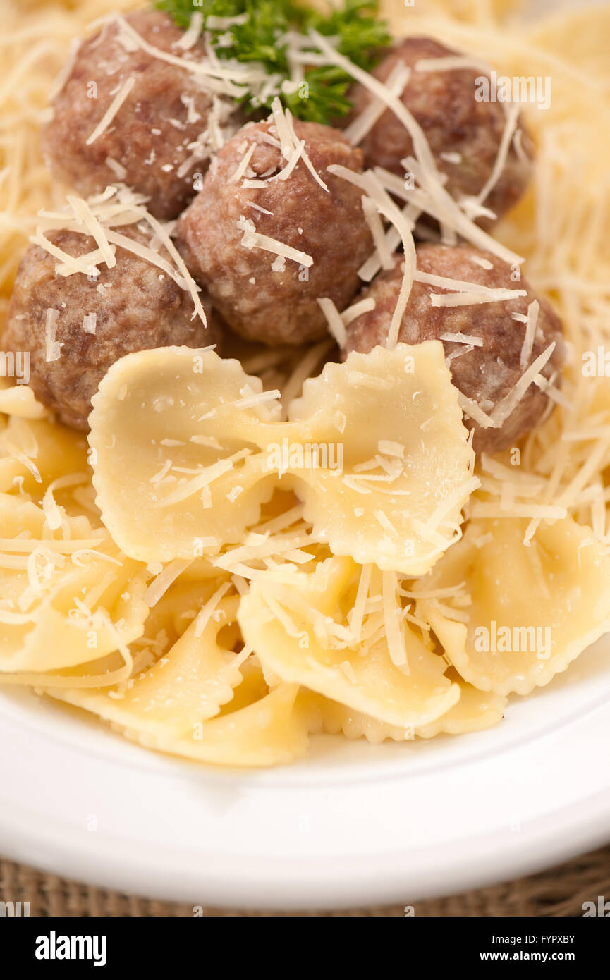 Pasta with meat balls Stock Photo Alamy
