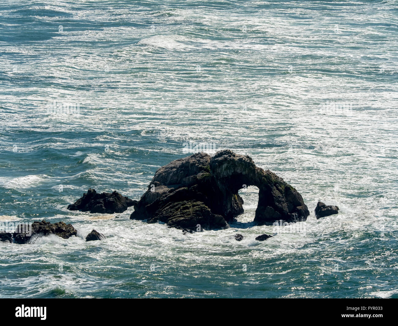 Aerial view, Seal Rocks, Pacific Ocean, San Francisco, Lands End Area, California, USA Stock Photo