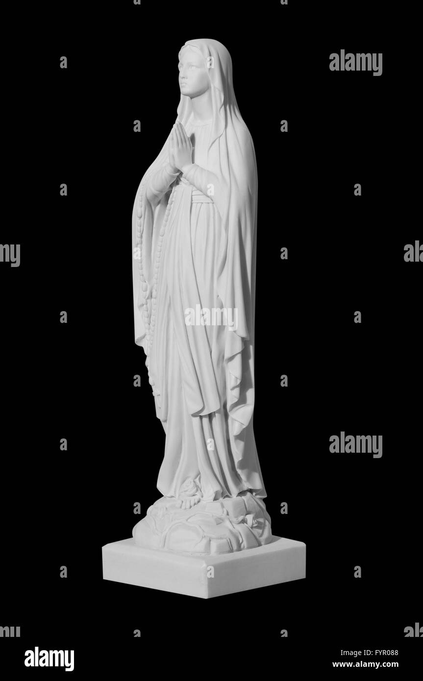 white stone statue of saint Mary Stock Photo