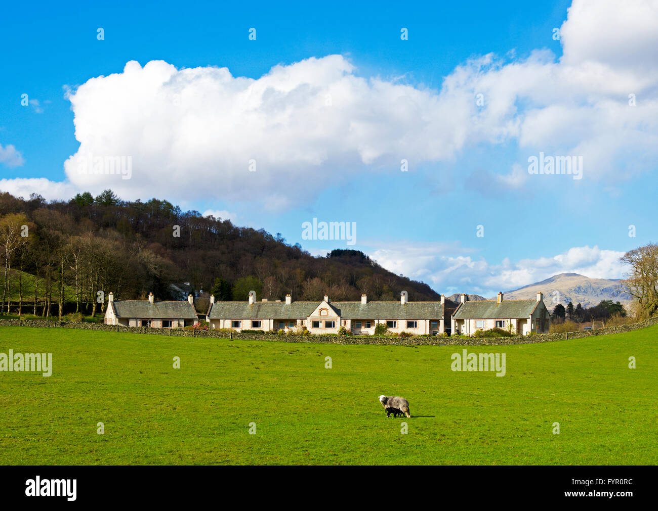 Almshouses in the village of Ulpha, Duddon Valley, Lake District