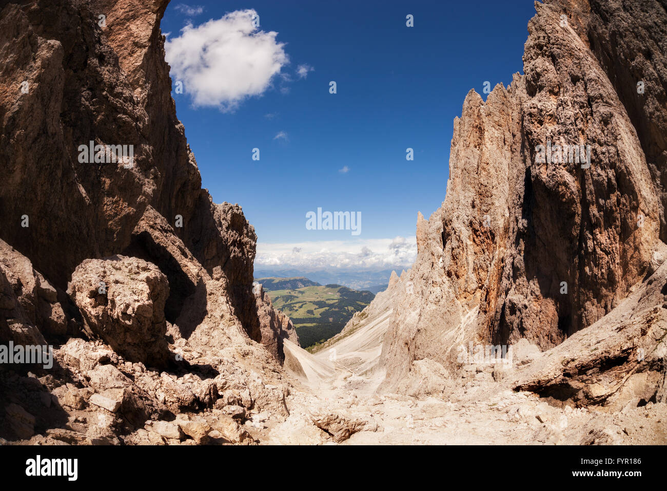 Sassolungo mountain rocky peaks Stock Photo