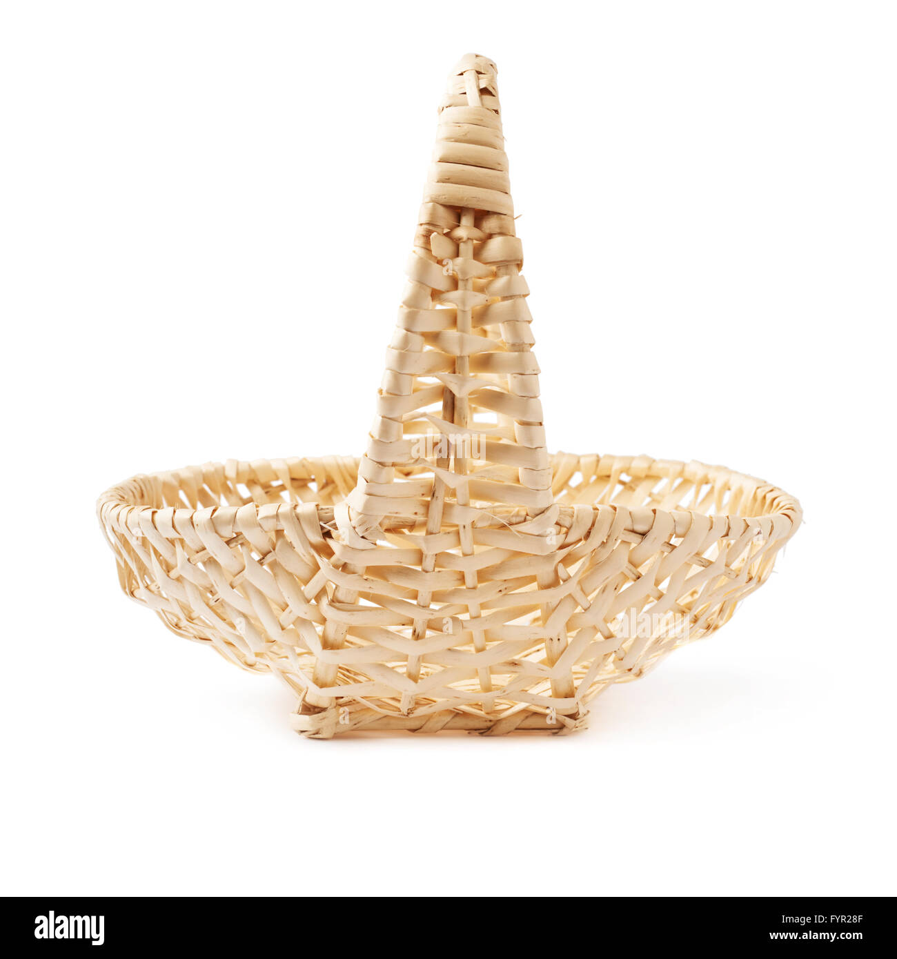 Brown wicker basket isolated over the white background Stock Photo - Alamy