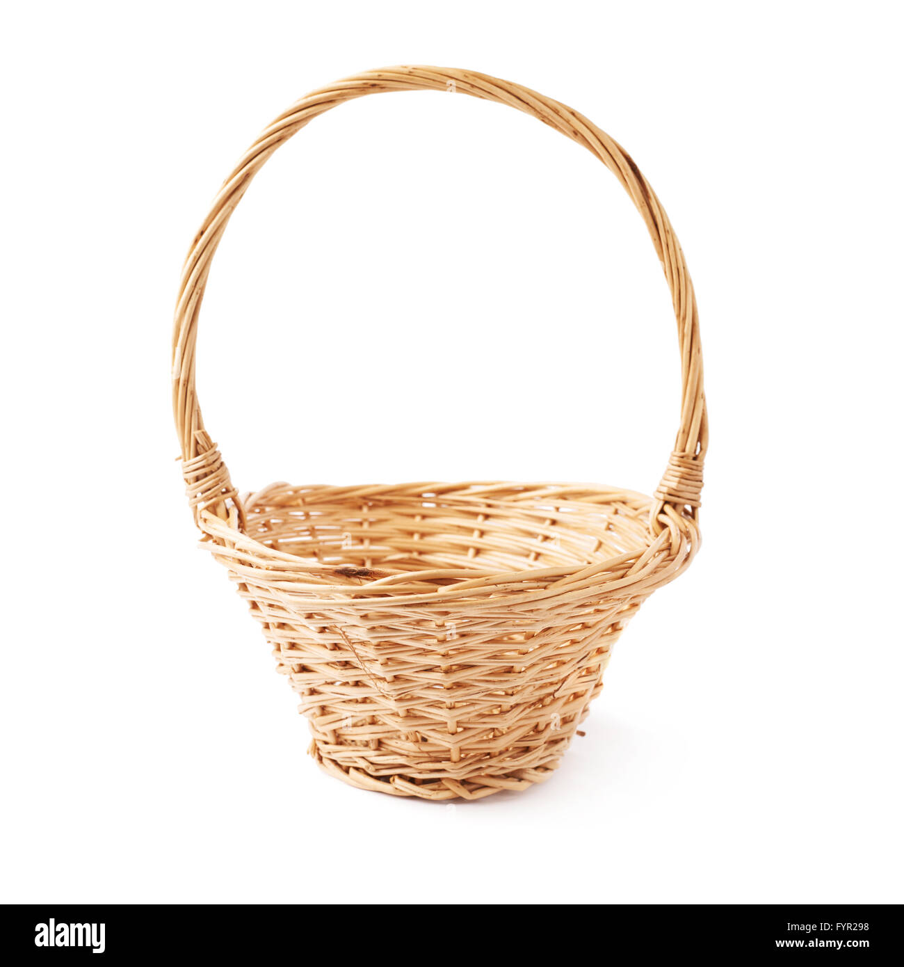 Brown wicker basket isolated over the white background Stock Photo - Alamy