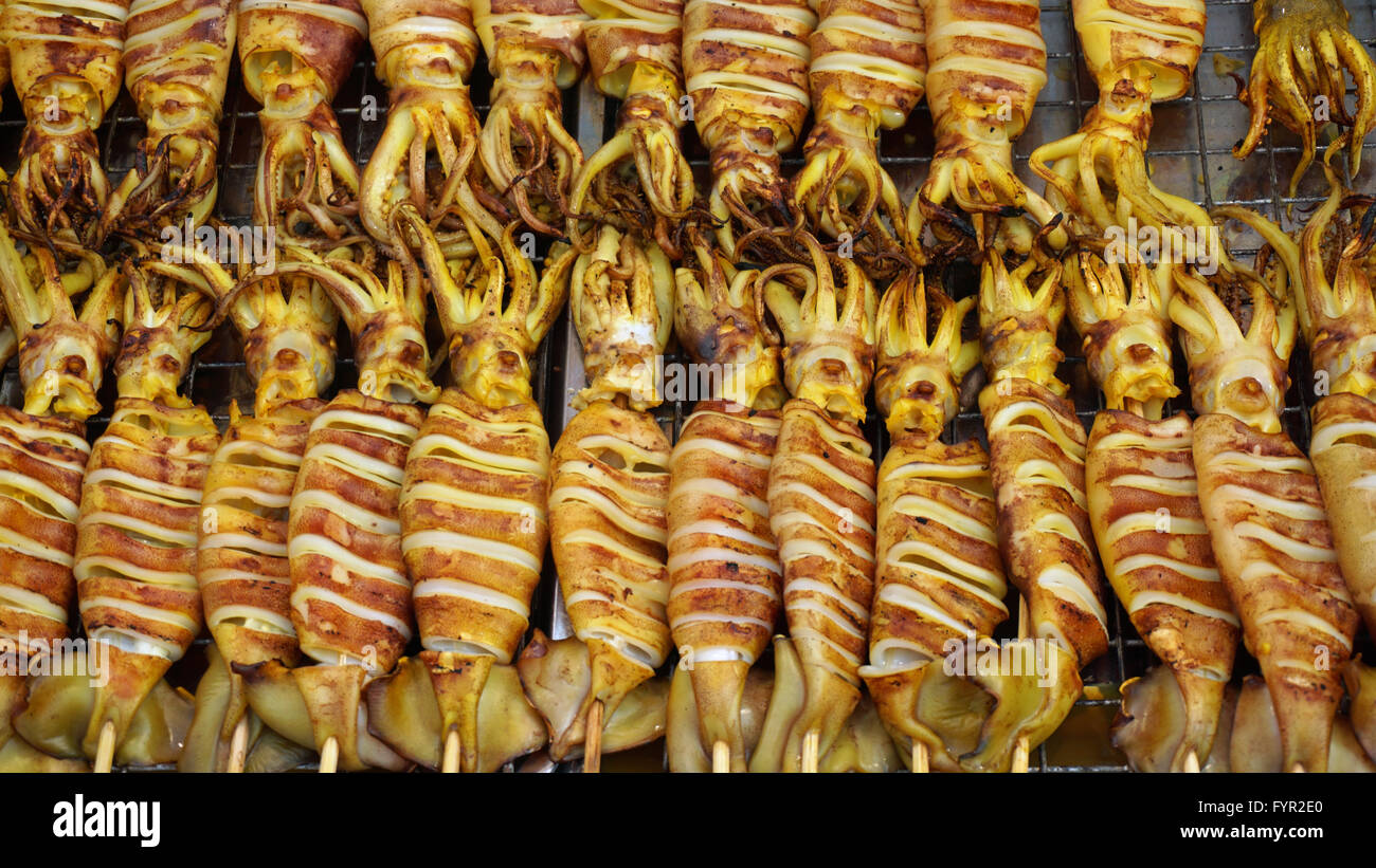 asian street food with local fresh fish Stock Photo - Alamy