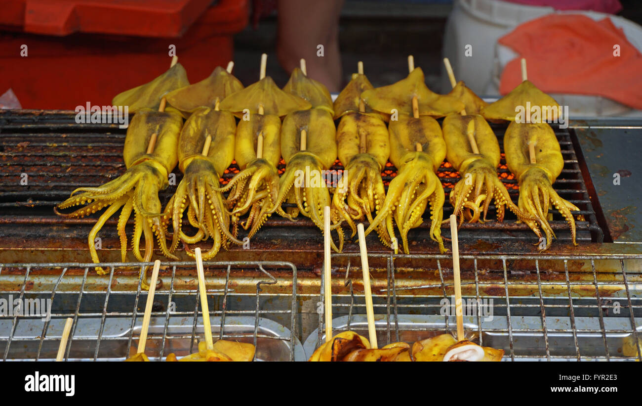asian street food with local fresh fish Stock Photo - Alamy