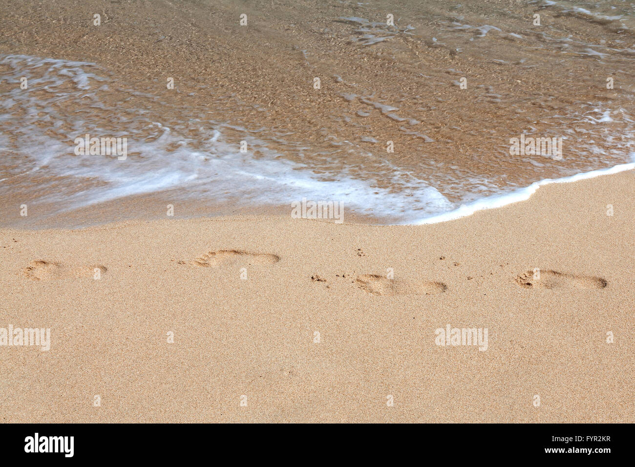Tracks, footprints in the sand on the beach, sandy beach beach Stock Photo
