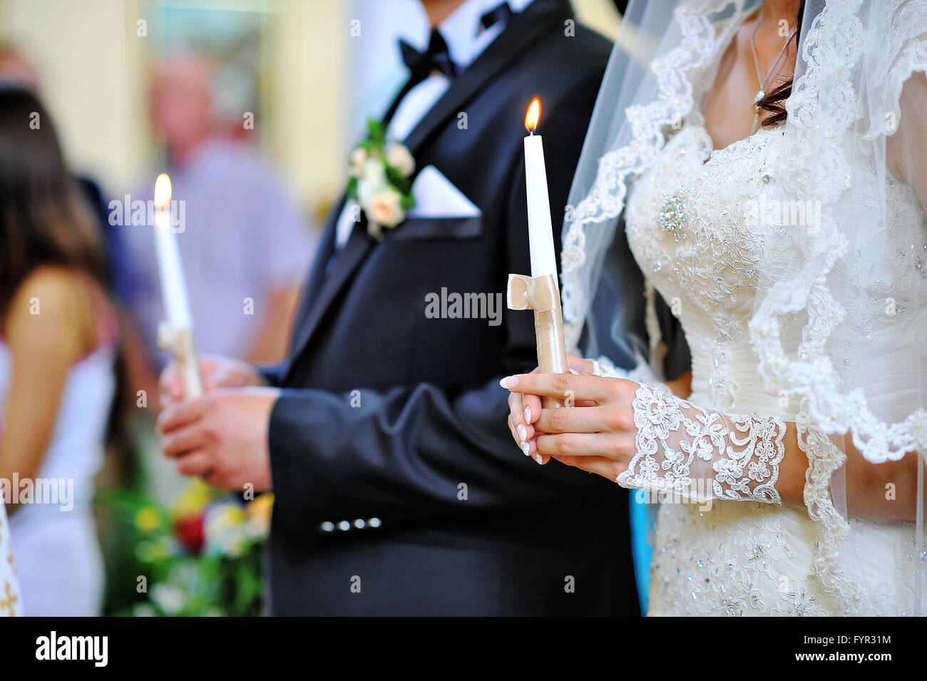 hands of newlyweds Stock Photo