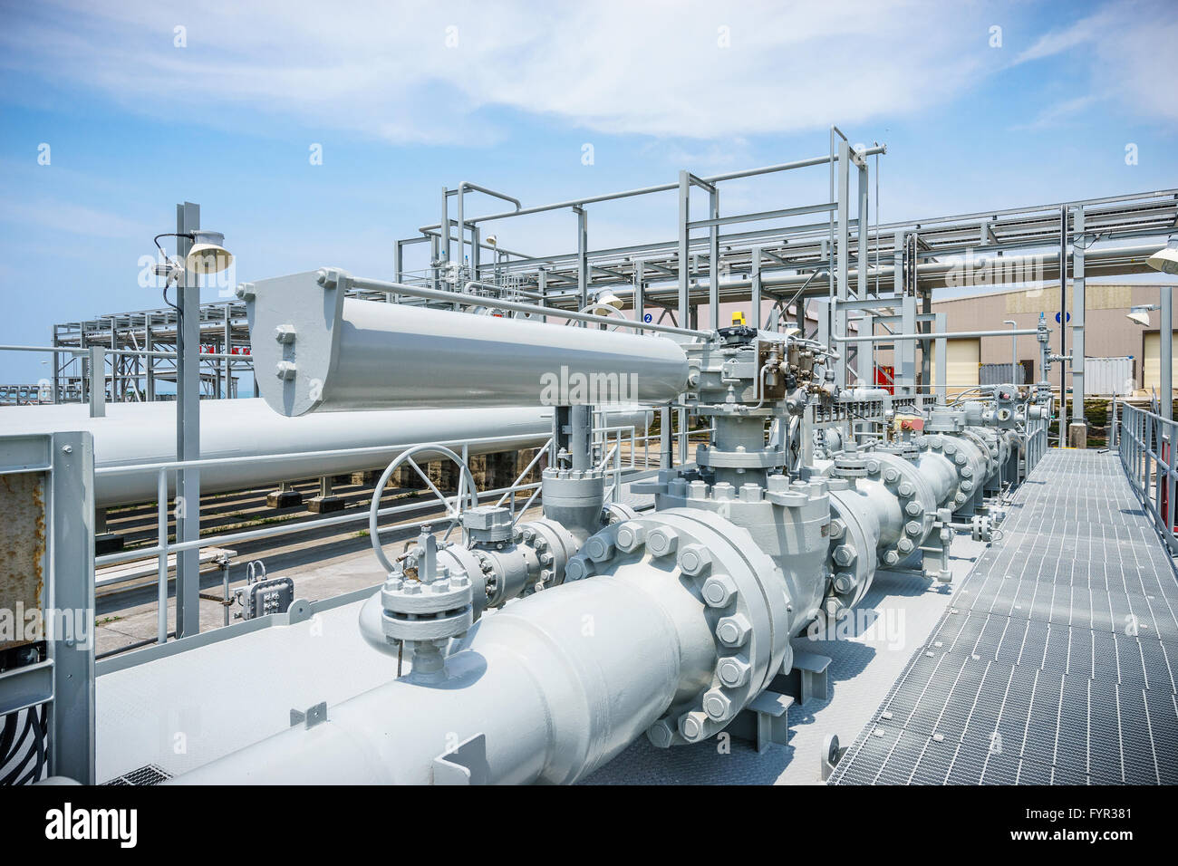 equipment and pipeline in oil refinery Stock Photo Alamy