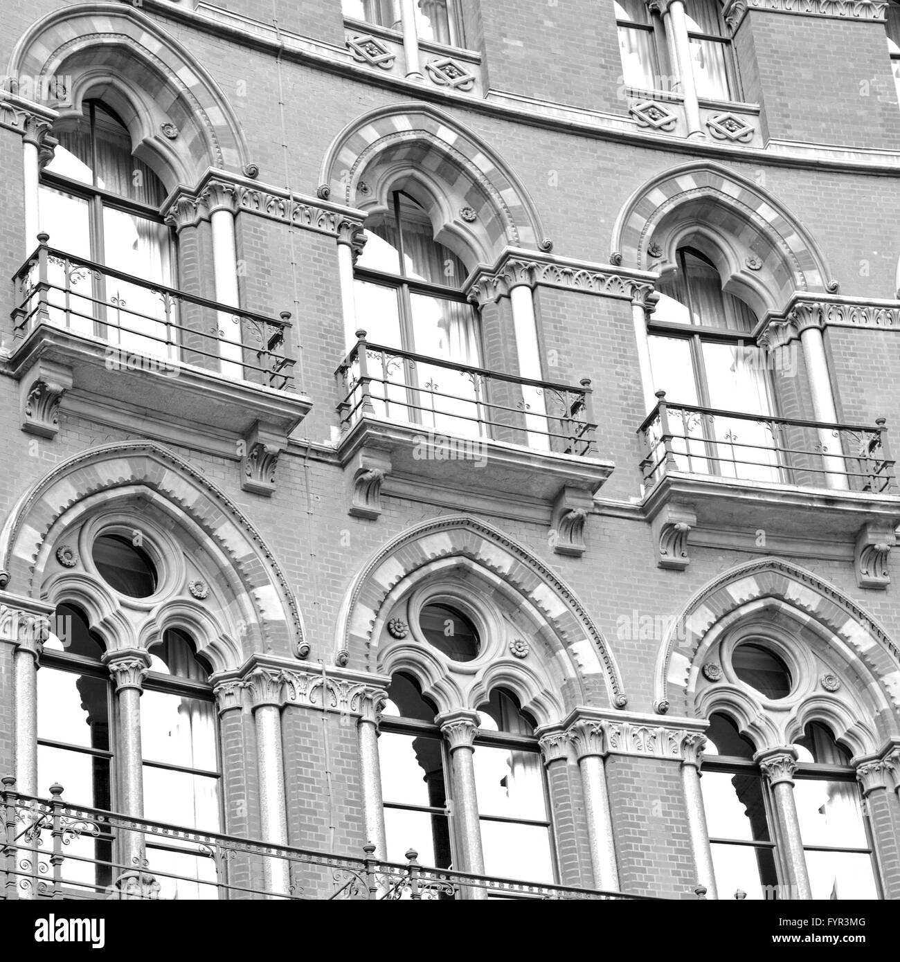 old architecture in london england windows and brick exterior wall Stock Photo Alamy