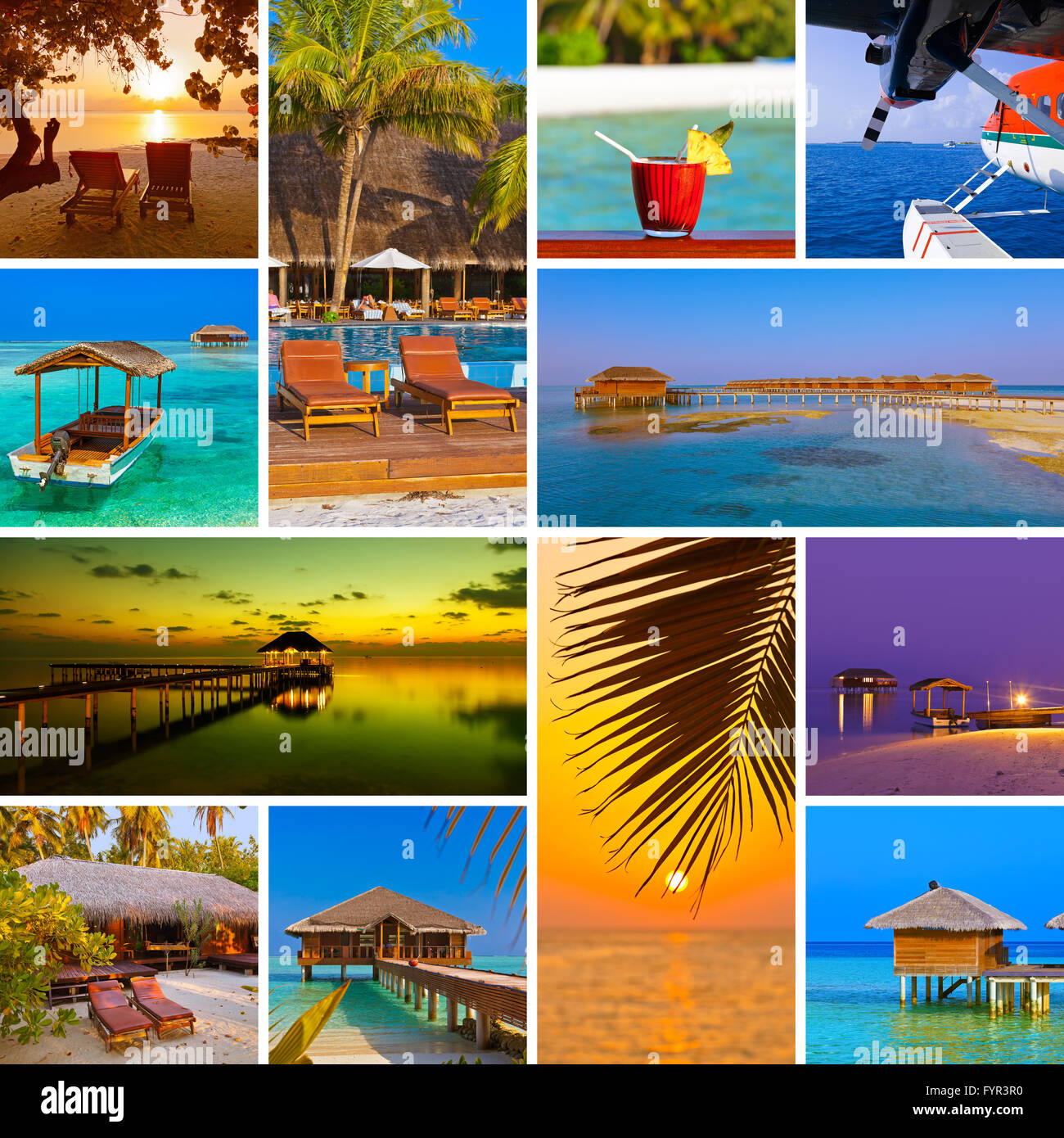 Collage of Maldives beach images (my photos) Stock Photo