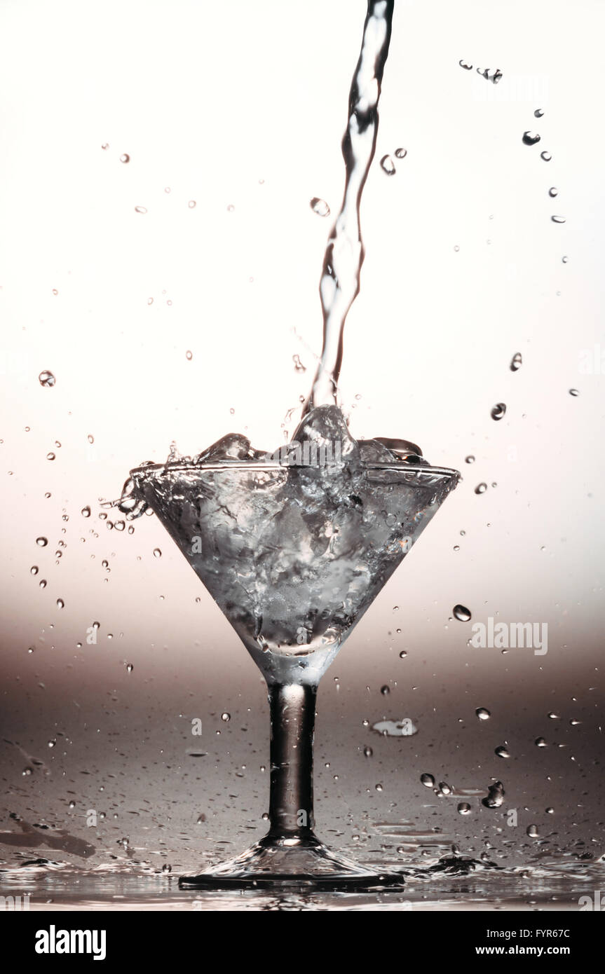 cold splashing water drink Stock Photo