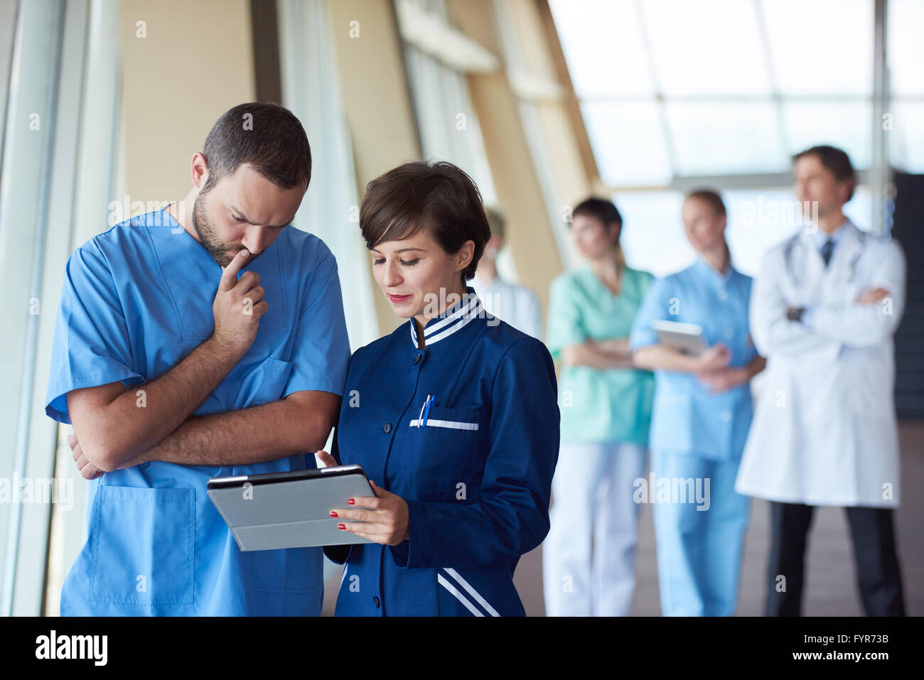 group of medical staff at hospital Stock Photo Alamy