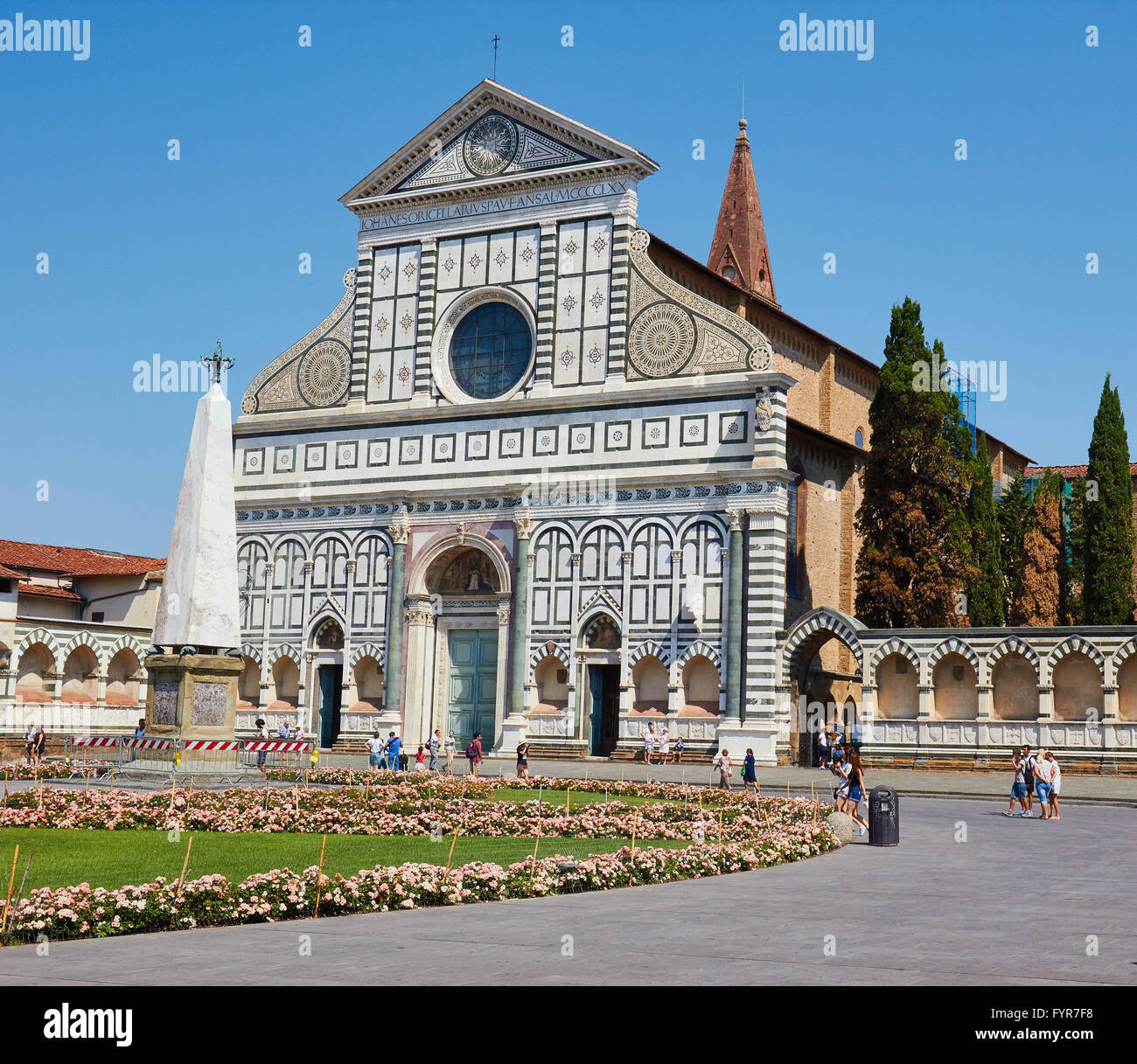 Facade Of 15th Century Basilica Di Santa Maria Novella Piazza Di Santa ...