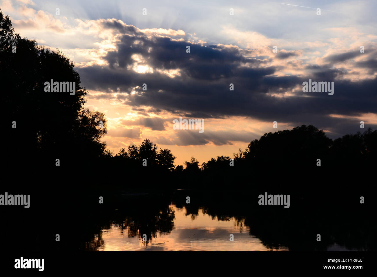 Colored Clouds at Sunset Stock Photo - Alamy