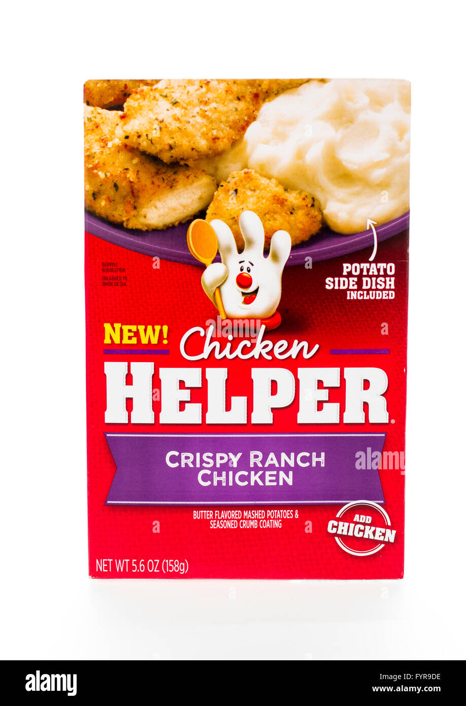Winneconne, WI - 8 February 2015: Box of Chicken Helper Crispy Ranch Chicken,  Just chicken to complete the meal. Stock Photo