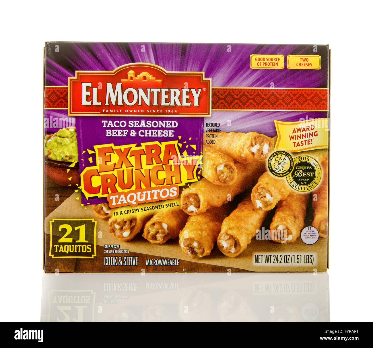 Winneconne, WI 7 Feb 2016 Box of El Monterey taquitos in taco