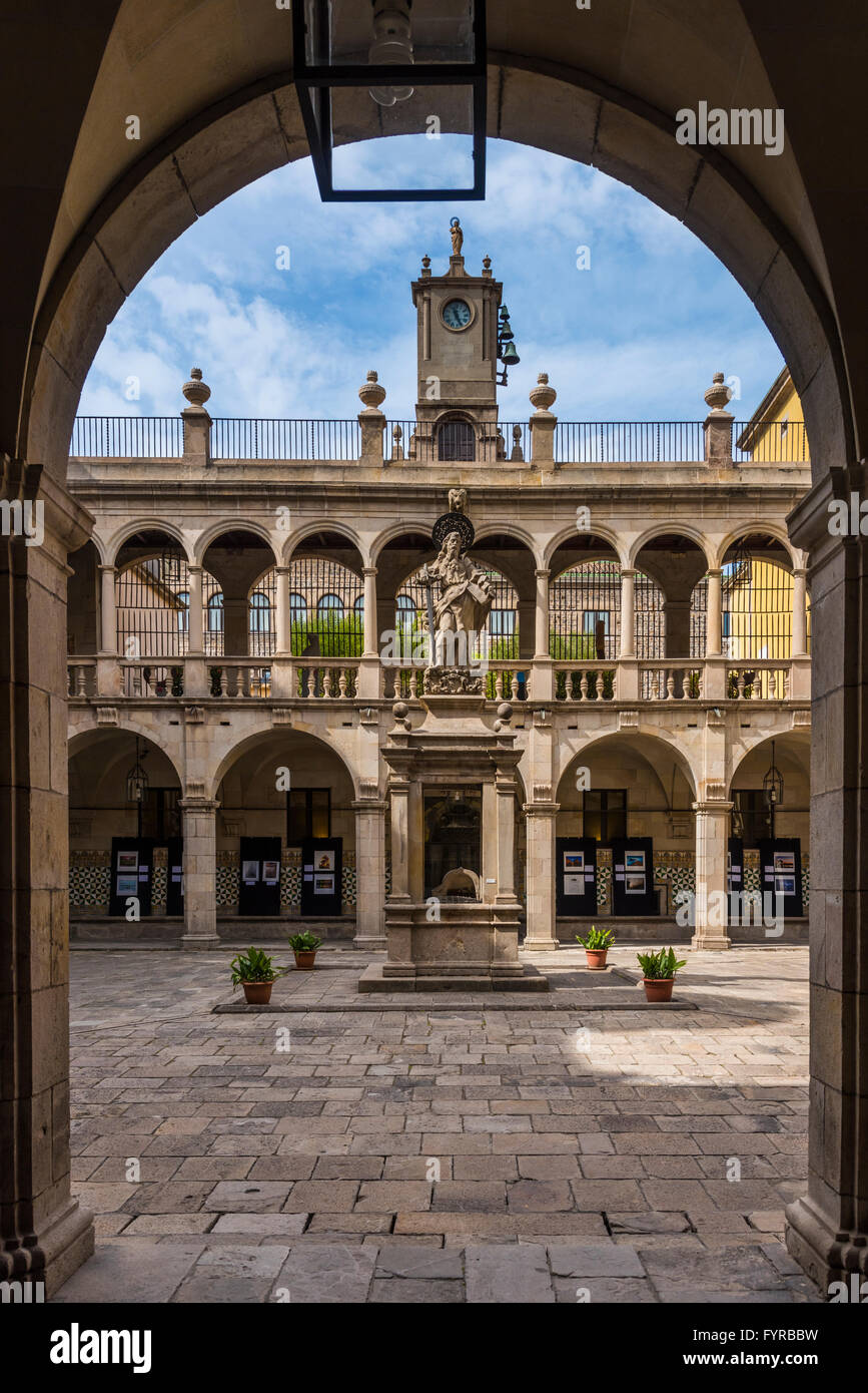 Hospital de Sant Pau i de la Santa Creu, Barcelona, Catalonia, Spain Stock Photo