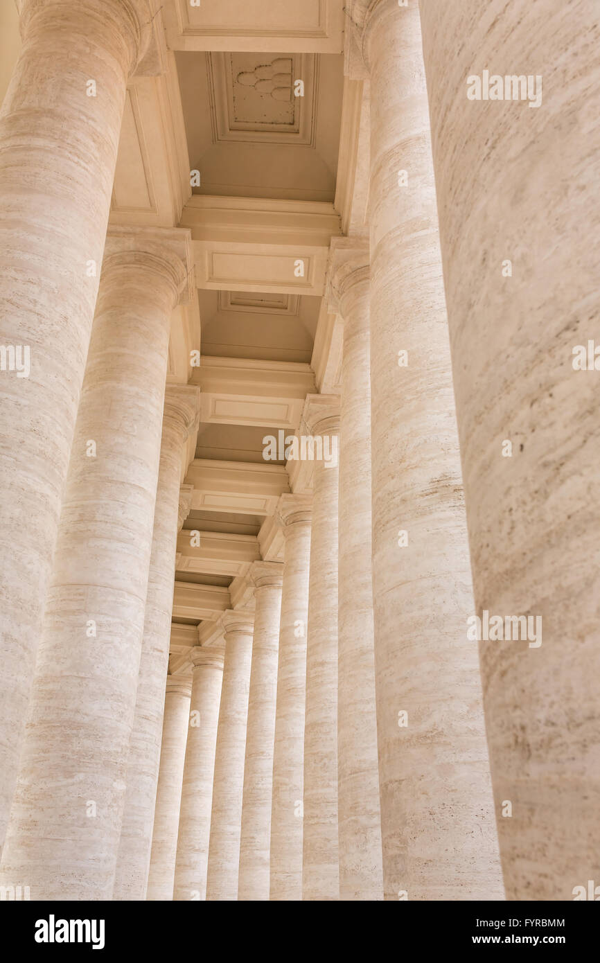 Bernini's colonnade in Piazza San Pietro (St Peter's Square) in Vatican, Rome, Italy Stock Photo
