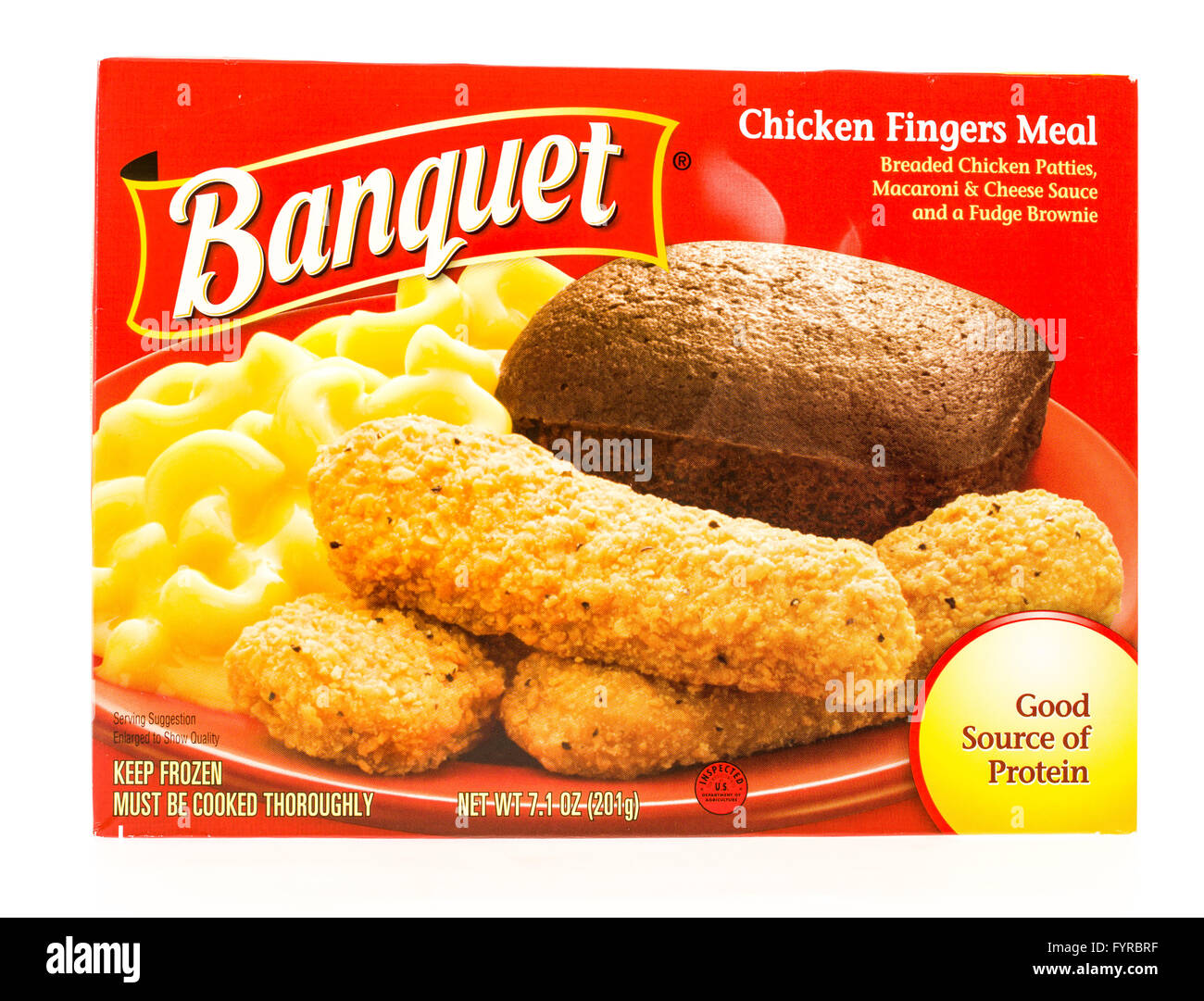 Winneconni, WI - 22 July 2015: Package of a Banquet chicken fingers meal  Stock Photo - Alamy