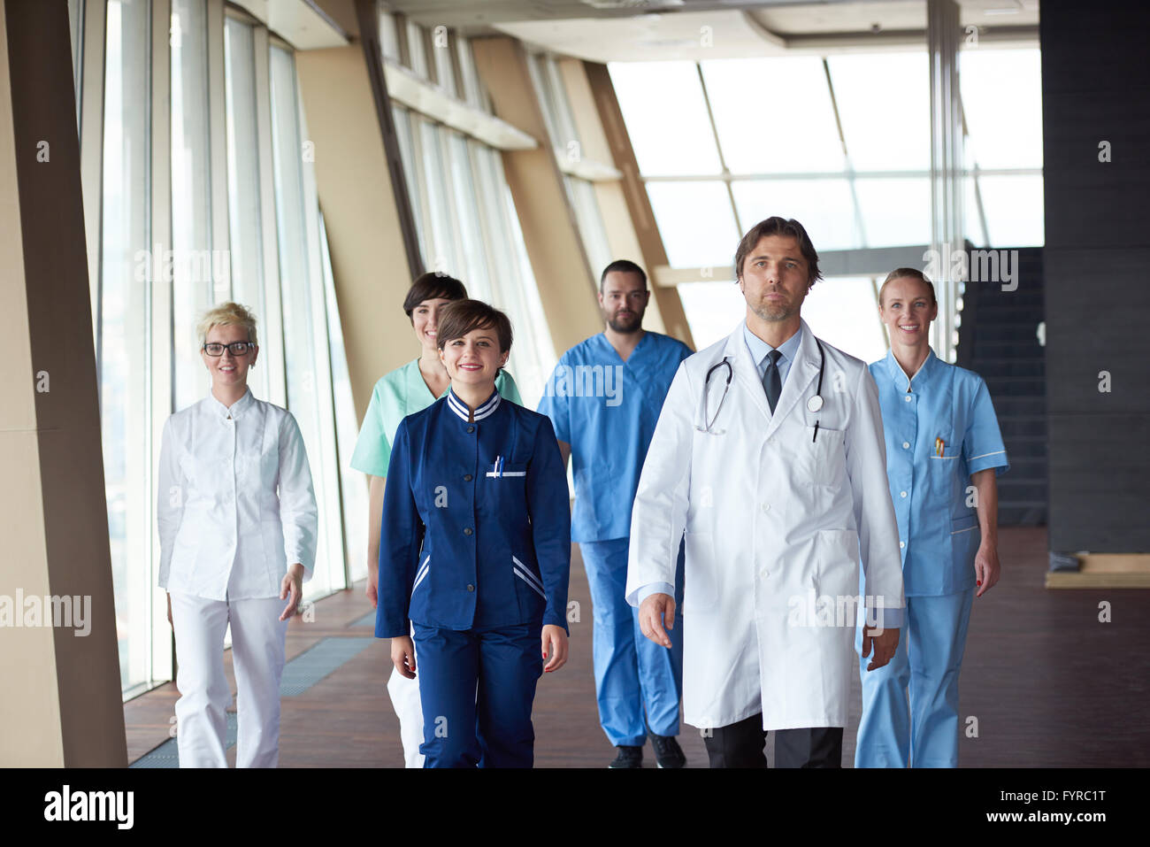 Group of female nurses walking hi-res stock photography and images - Alamy