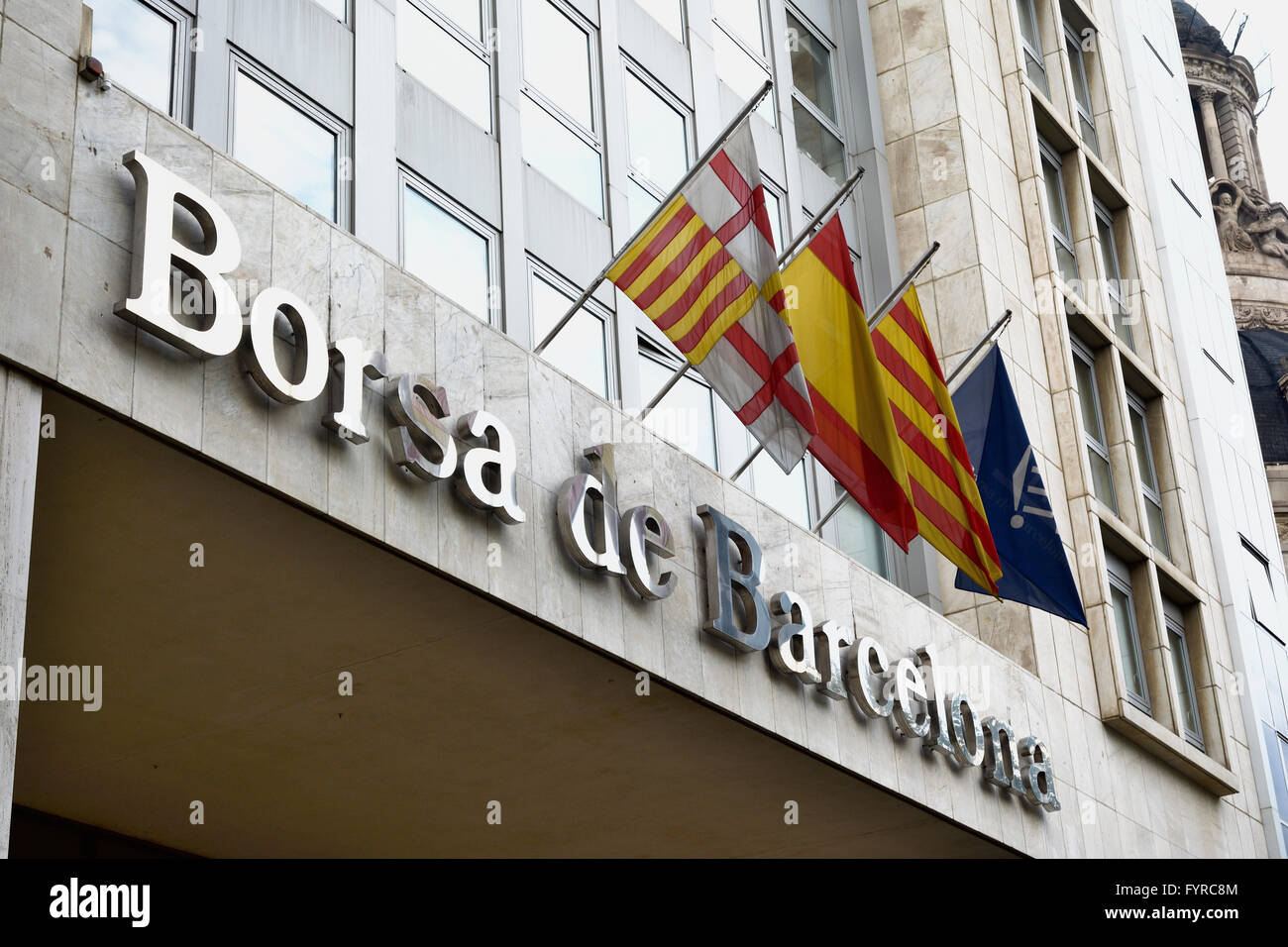 barcelona stock exchange, Bolsa de Barcelona o Borsa de Barcelona. Barcelona, Catalonia, Spain, Europe Stock Photo