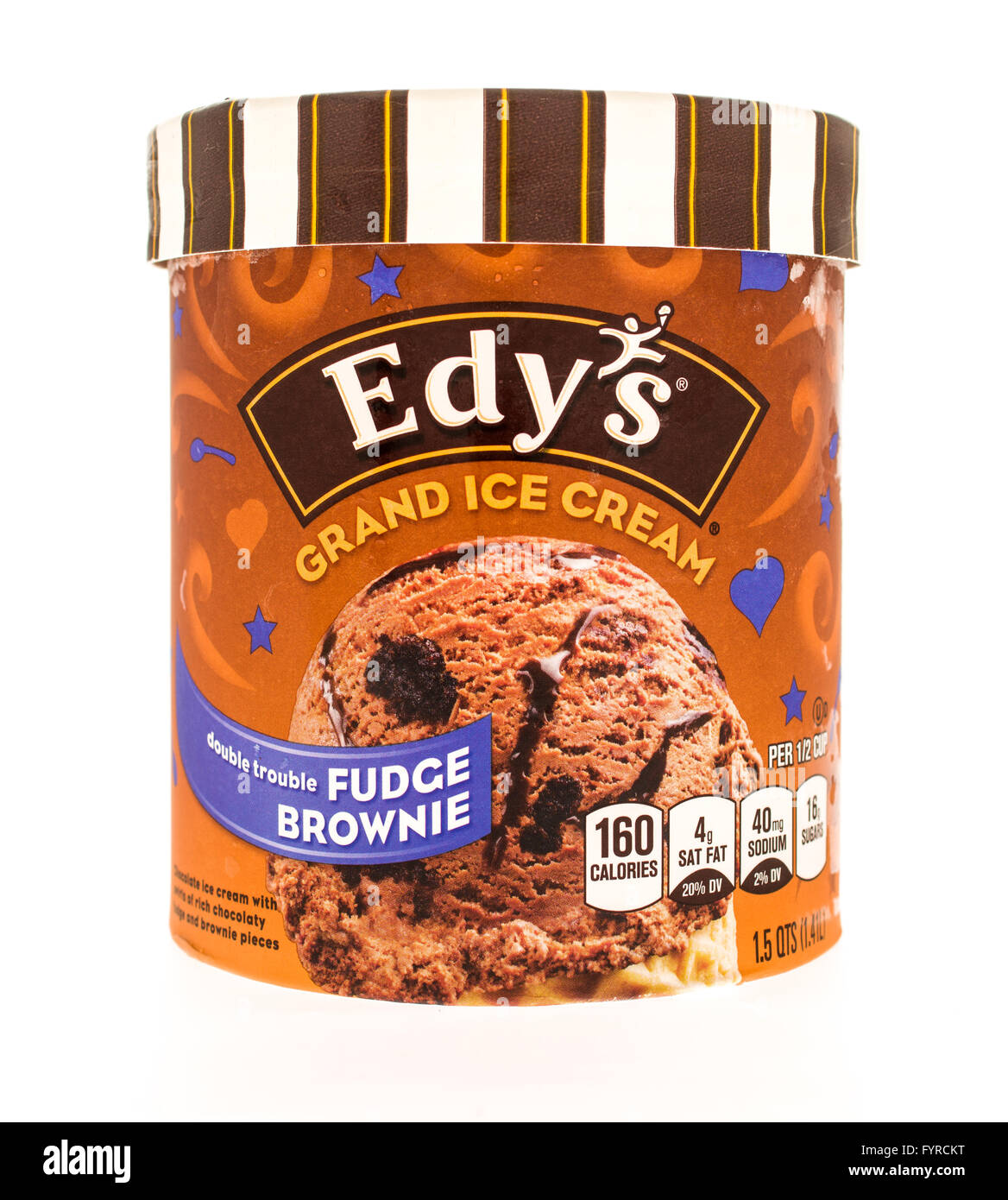 Winneconni, WI 29 June 2015 Container of Edy's Grand ice cream in