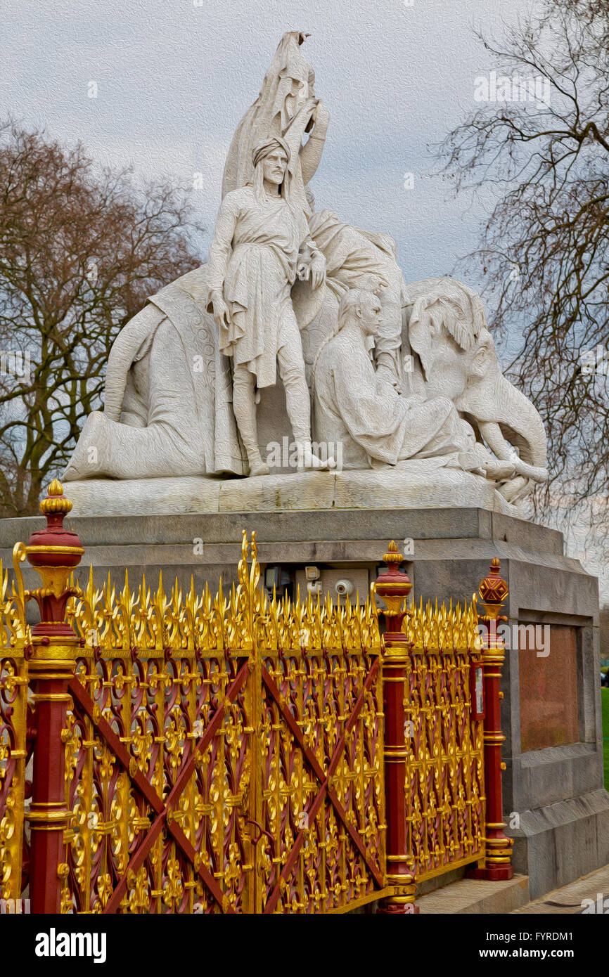 albert monument in london england kingdome and old construction Stock