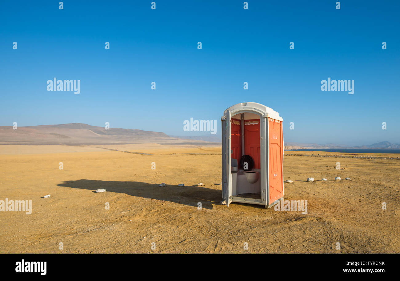 Toilet in a desert Stock Photo