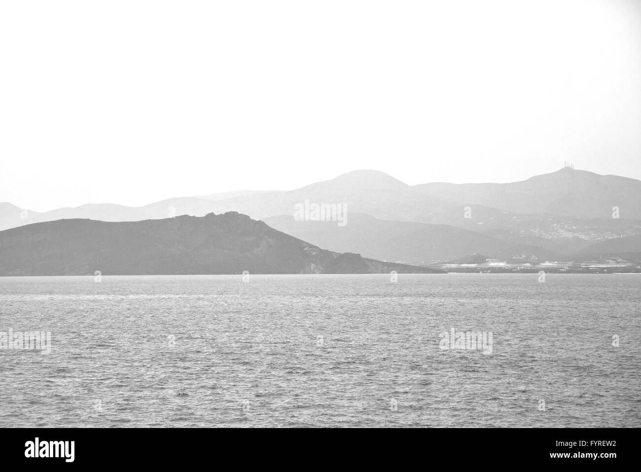 from the boat greece islands in mediterranean sea and sky Stock Photo