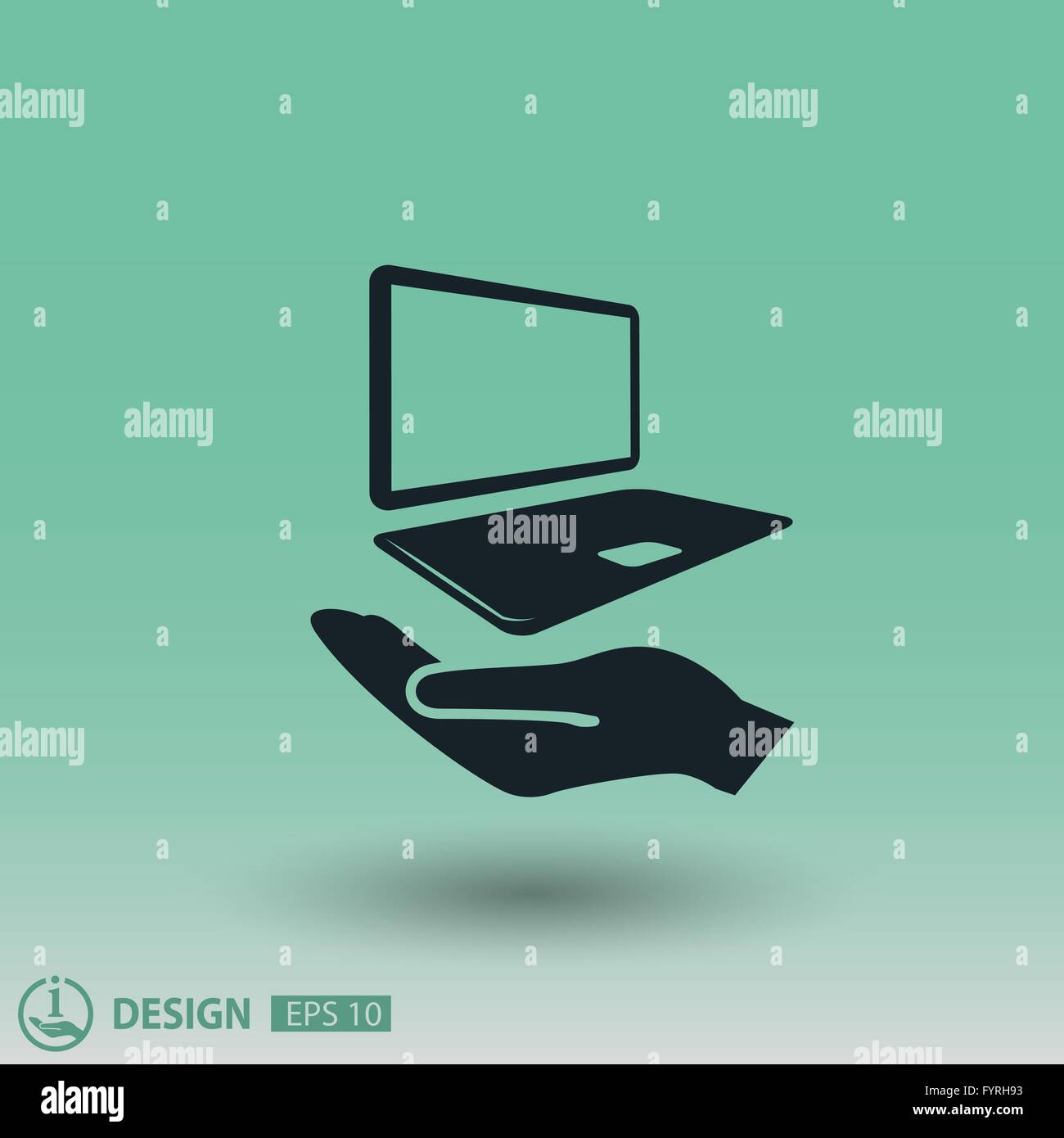 Computer Picograph Pictograph of computer. Vector concept illustration for design. Eps 10 ...