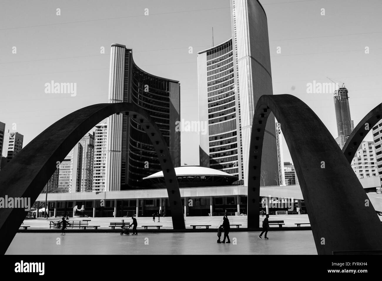 Nathan Phillips Square in Toronto, Canada. Stock Photo