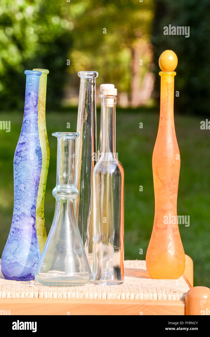 Vintage Old Fashioned Glass Bottle Stock Photo Alamy