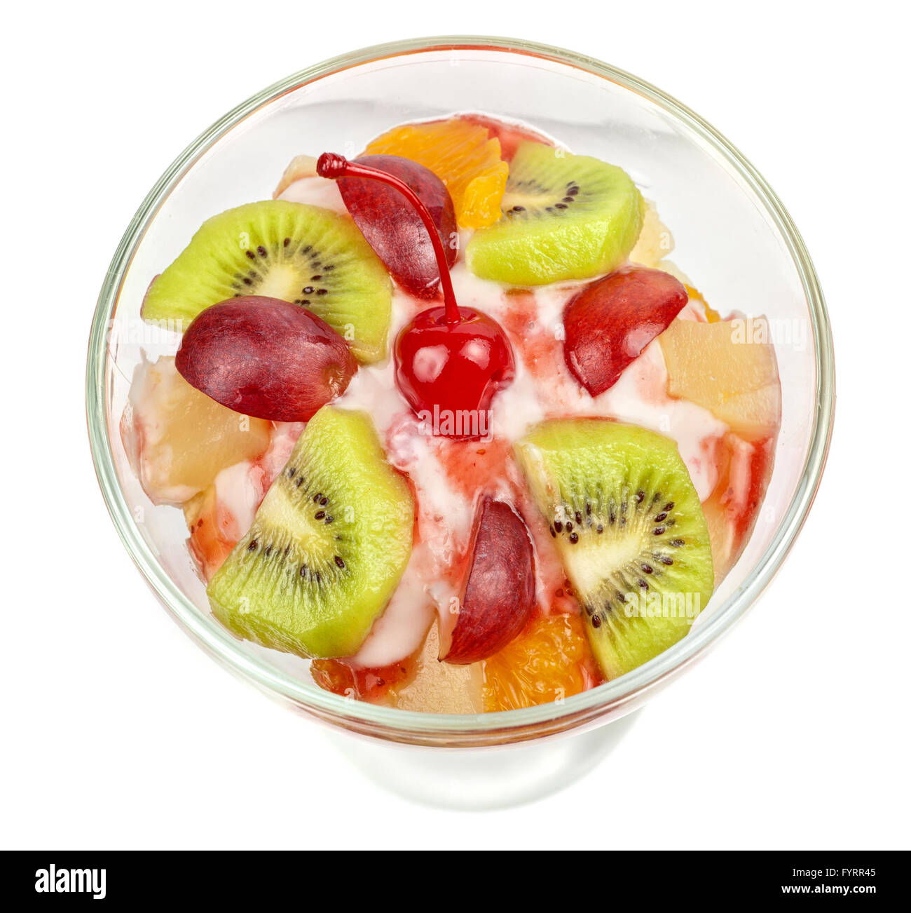 Fruit salad with ice cream Stock Photo Alamy