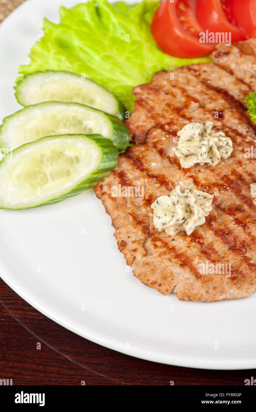 Pork chop with vegetable Stock Photo - Alamy