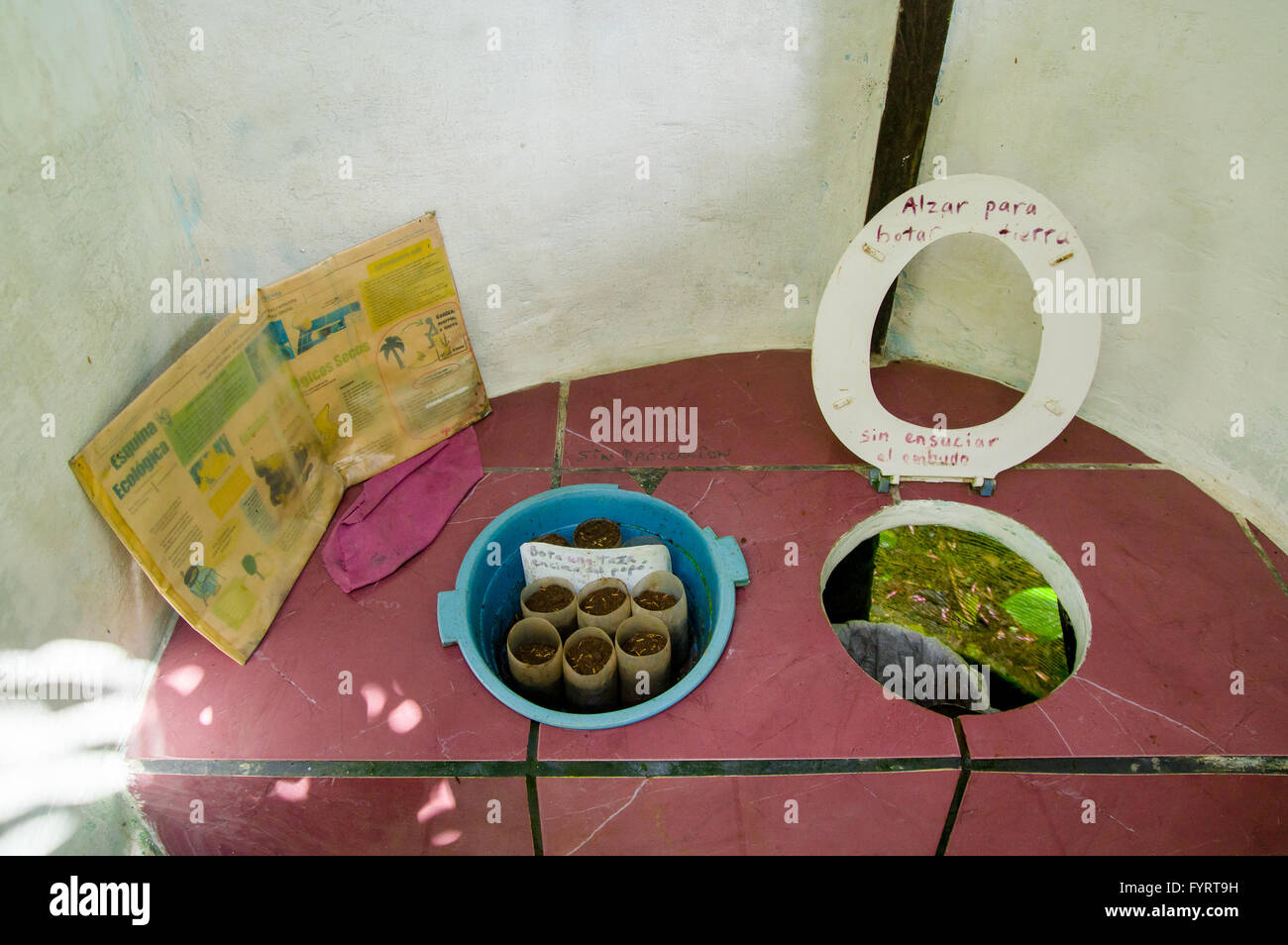 Very simple traditional toilet installation located in Tena Ecuador