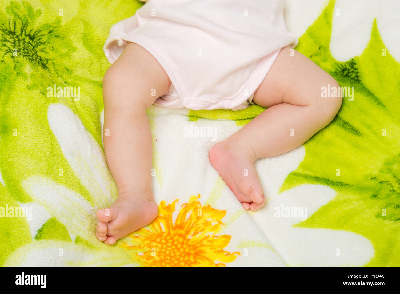 Small legs sleeping baby Stock Photo Alamy