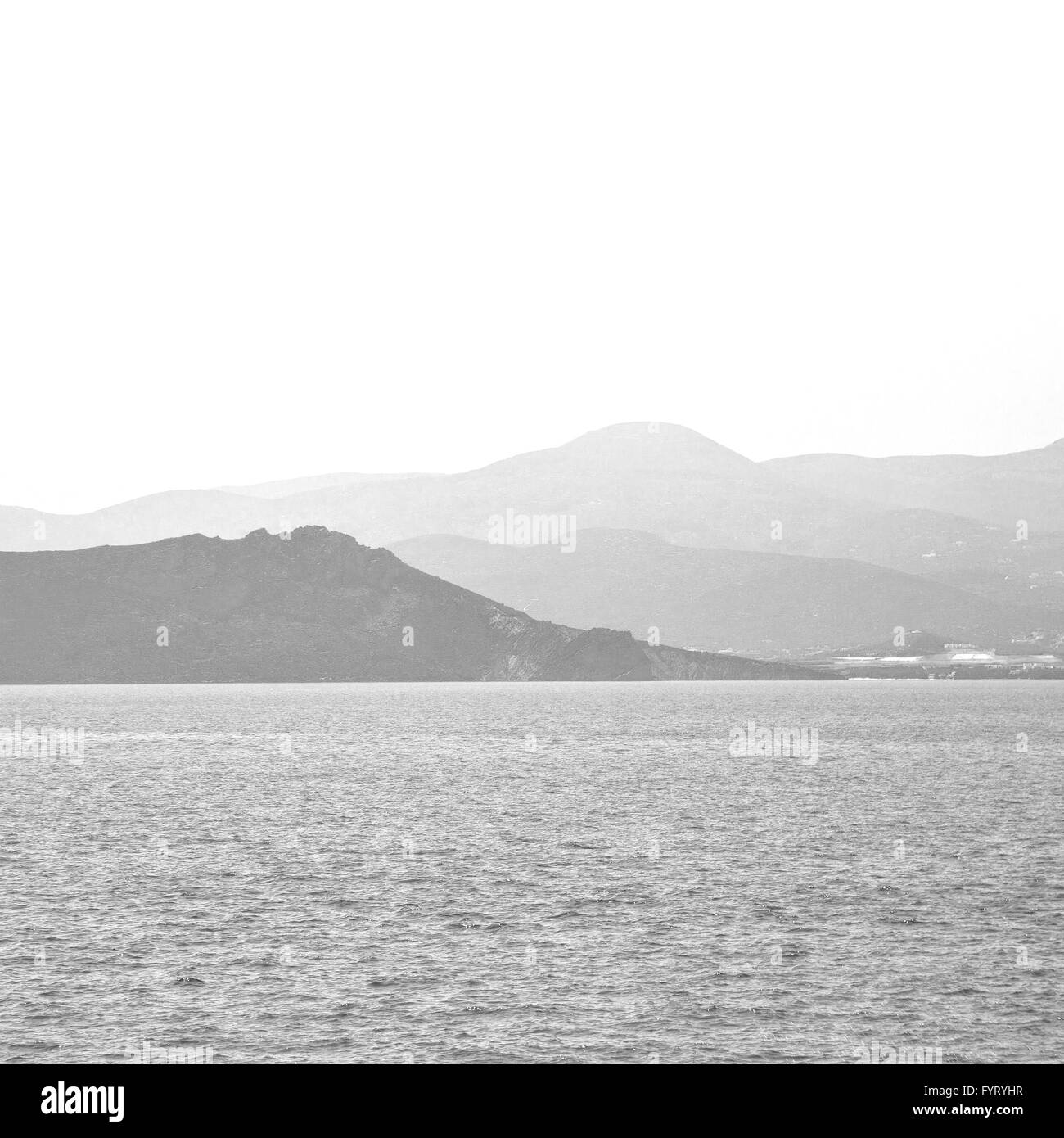 from the boat greece islands in mediterranean sea and sky Stock Photo