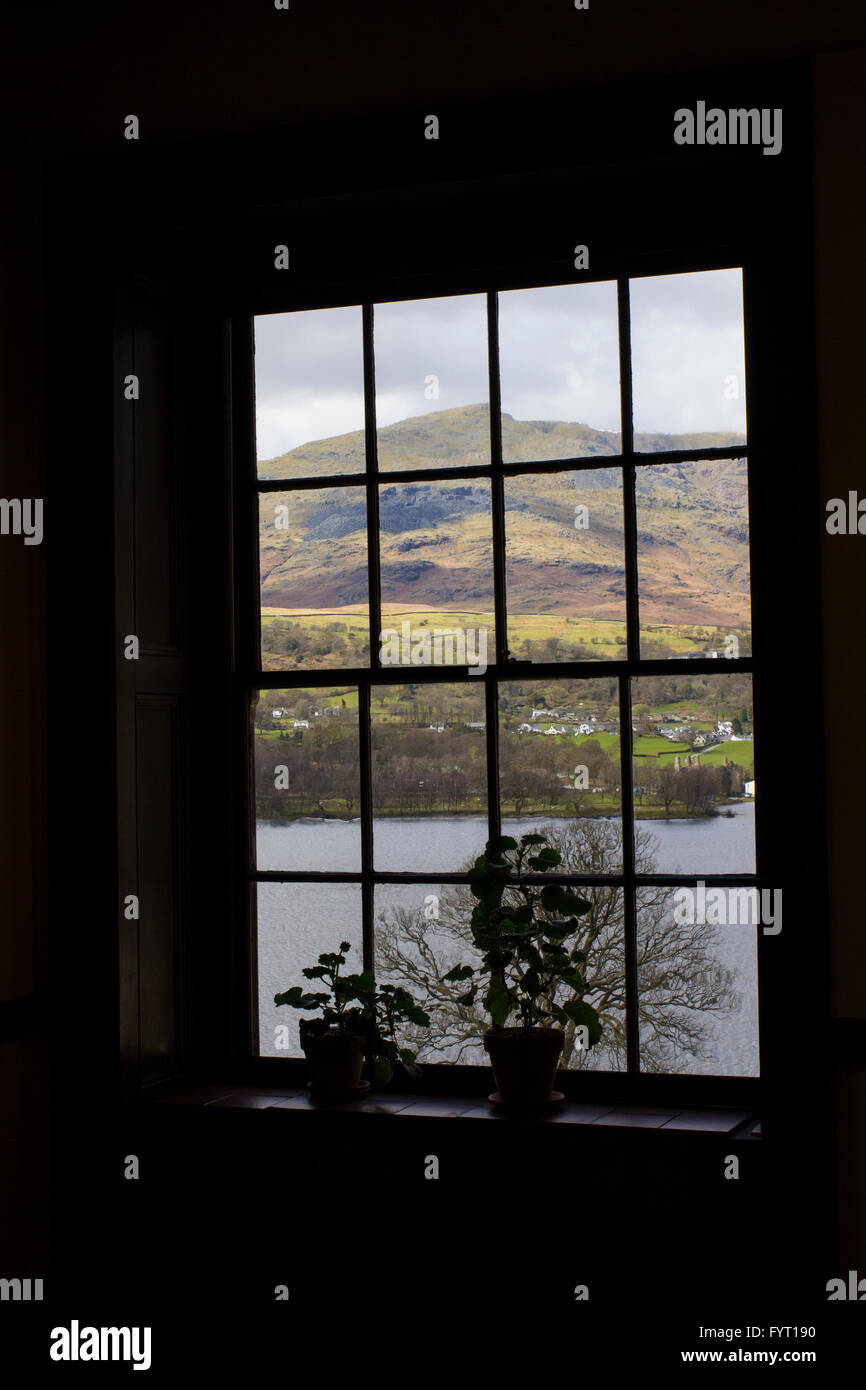 The home of John Ruskin at Brantwood, Coniston Water, Lake District Stock Photo