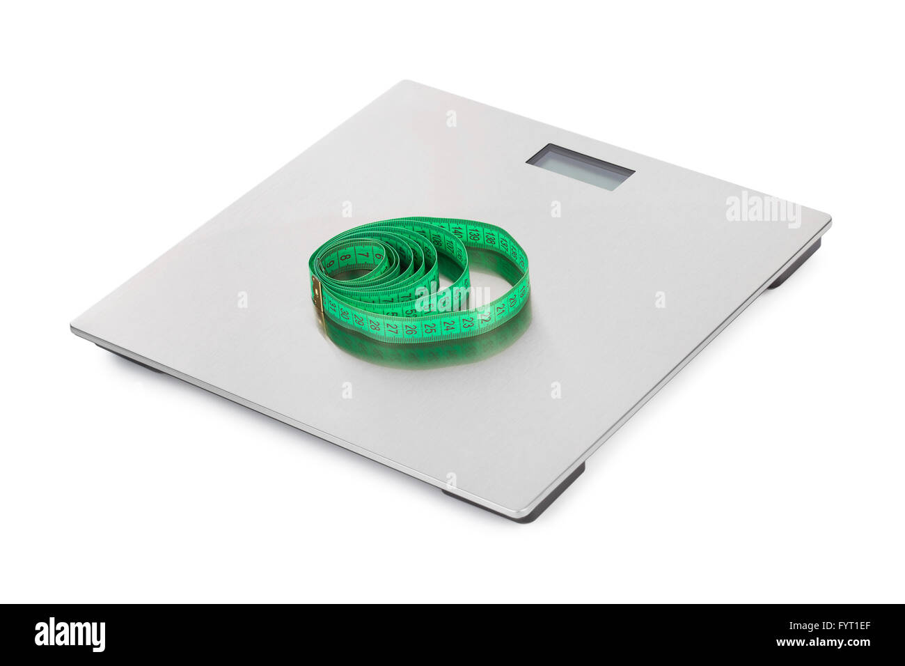 Measuring tape and weight scale Stock Photo Alamy