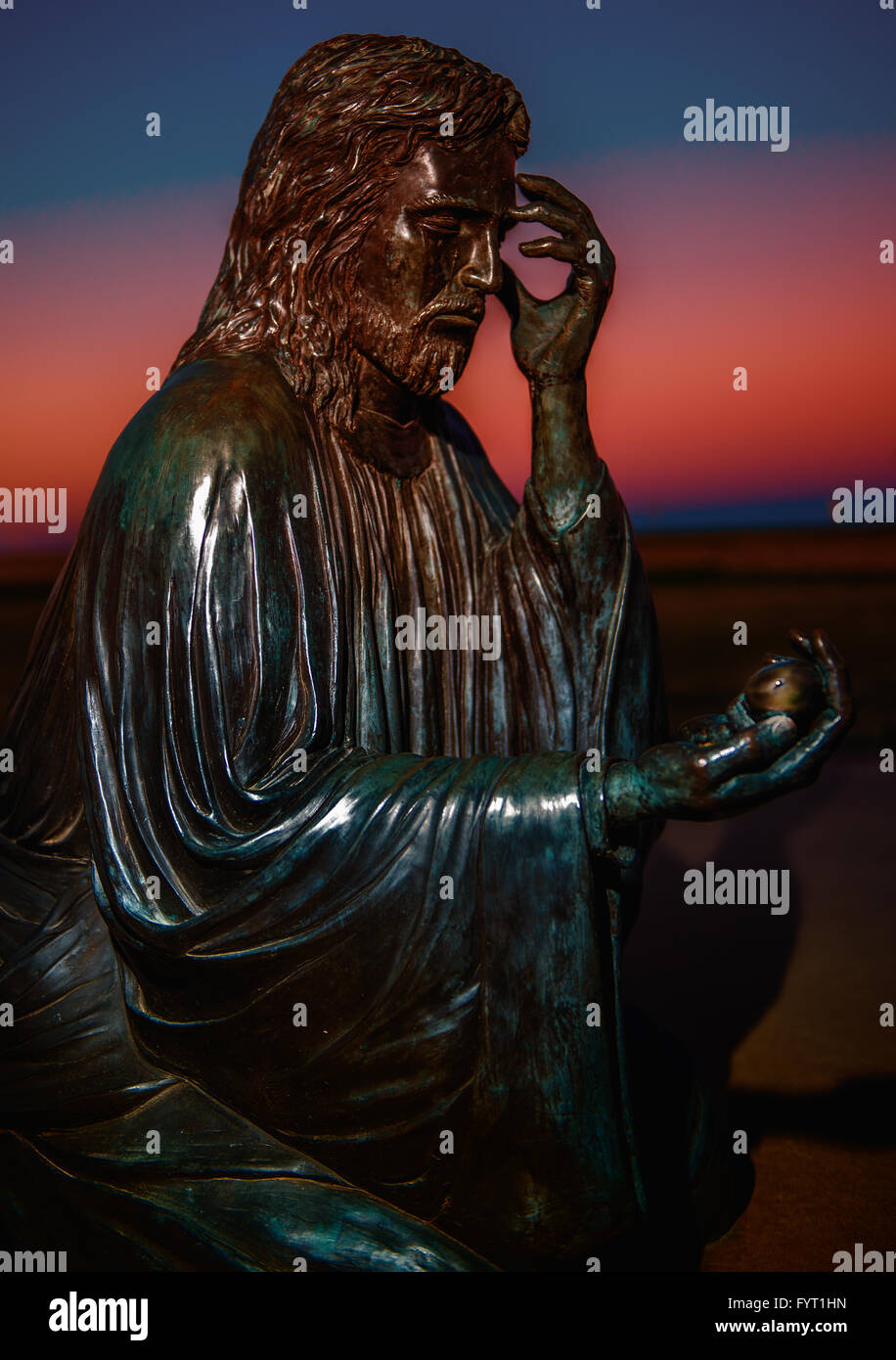 Statue of Jesus Christ weeping over abortion Stock Photo Alamy