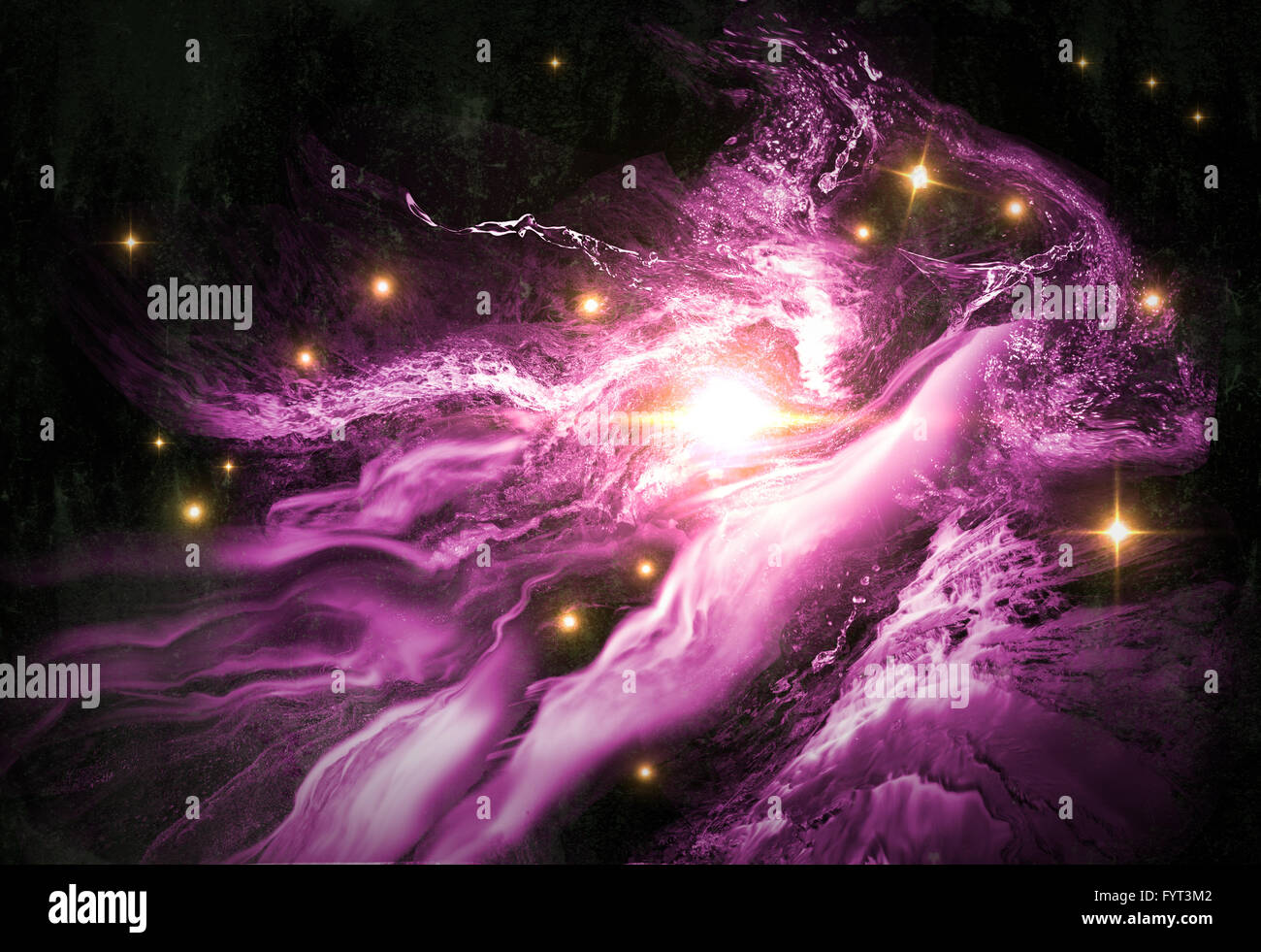 Giant universe starscape 3D illustration with colorful space clouds