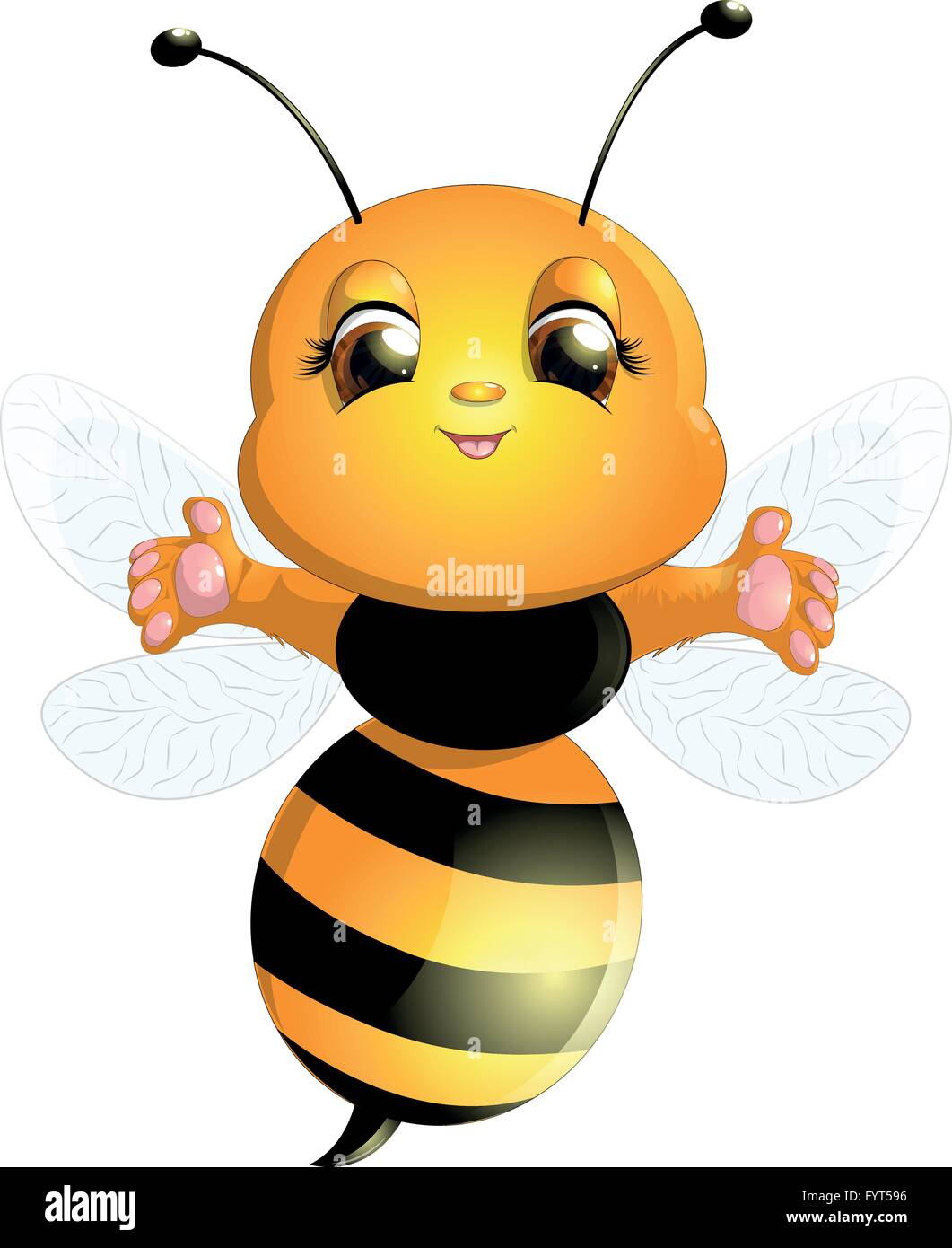 bee on a white background Stock Vector Image & Art - Alamy