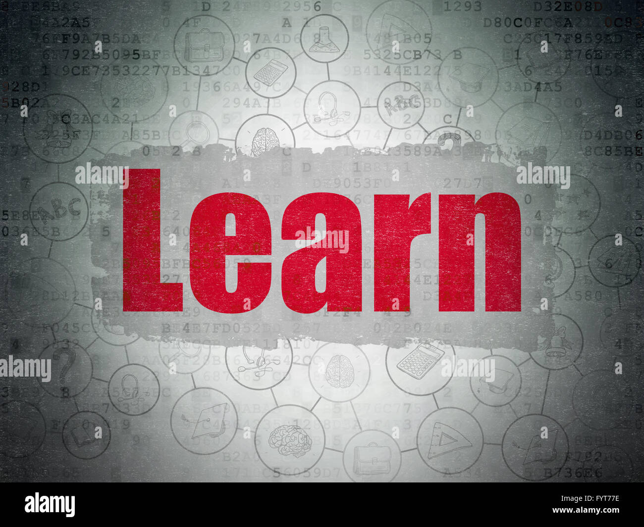 Learning concept: Learn on Digital Data Paper background Stock Photo ...