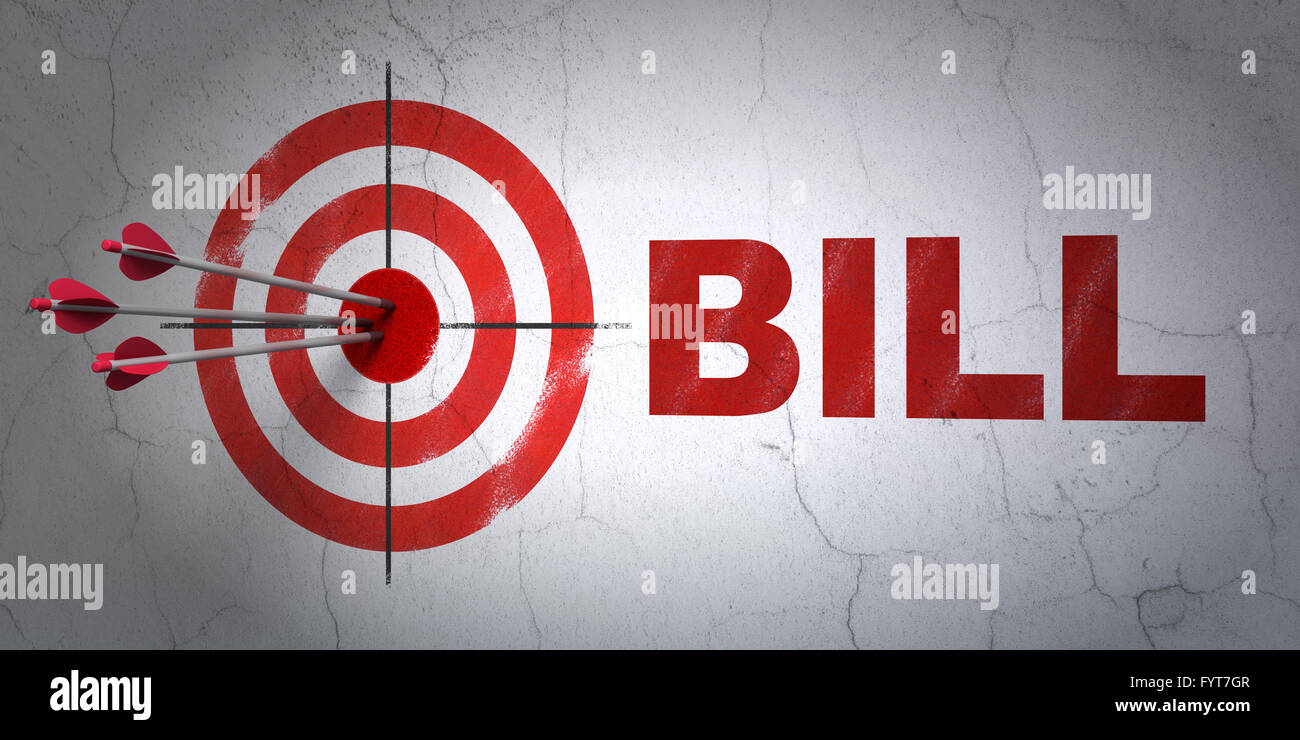 Money concept: target and Bill on wall background Stock Photo - Alamy